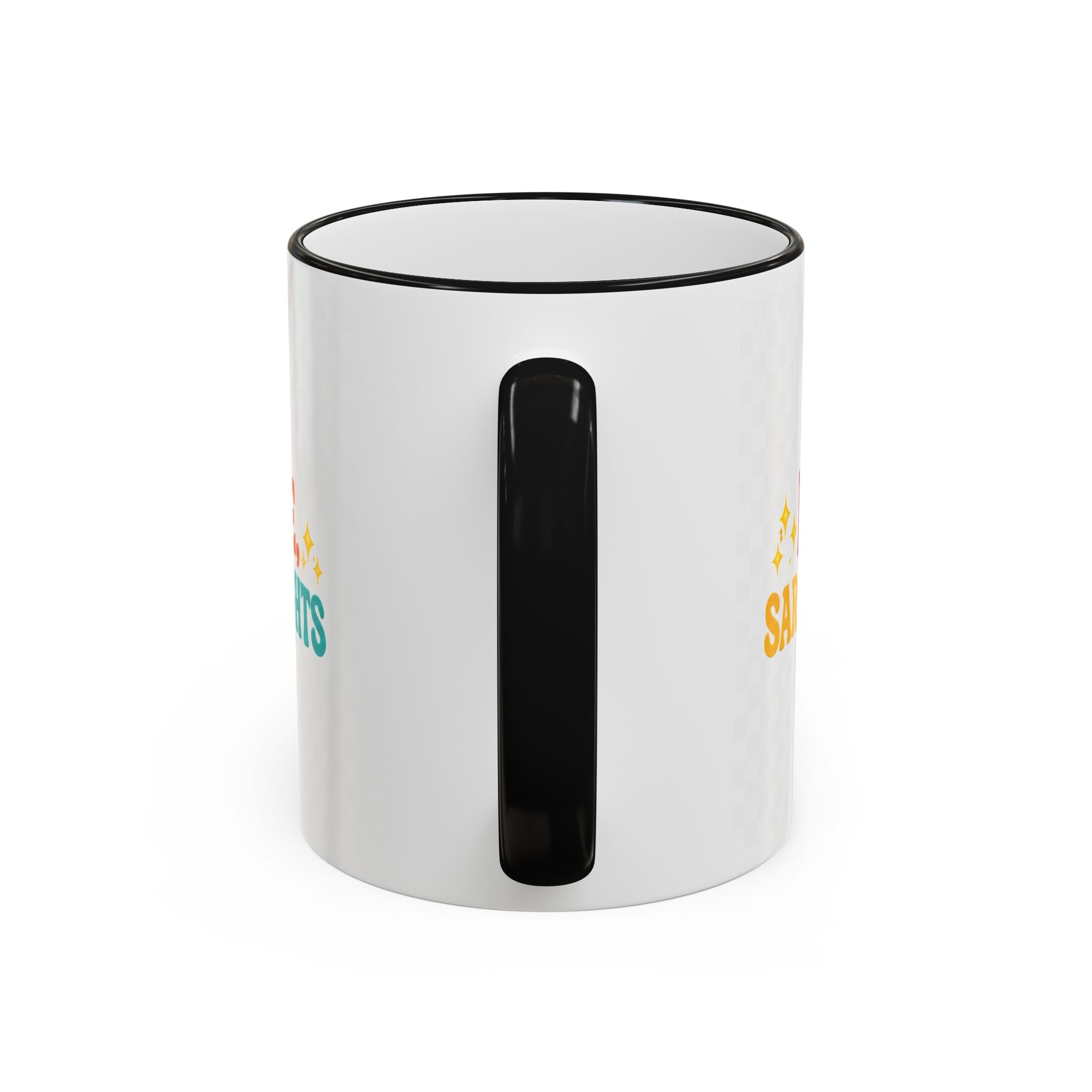 “Run on Caffeine, Chaos & Inappropriate Thoughts” Accent Funny Mug