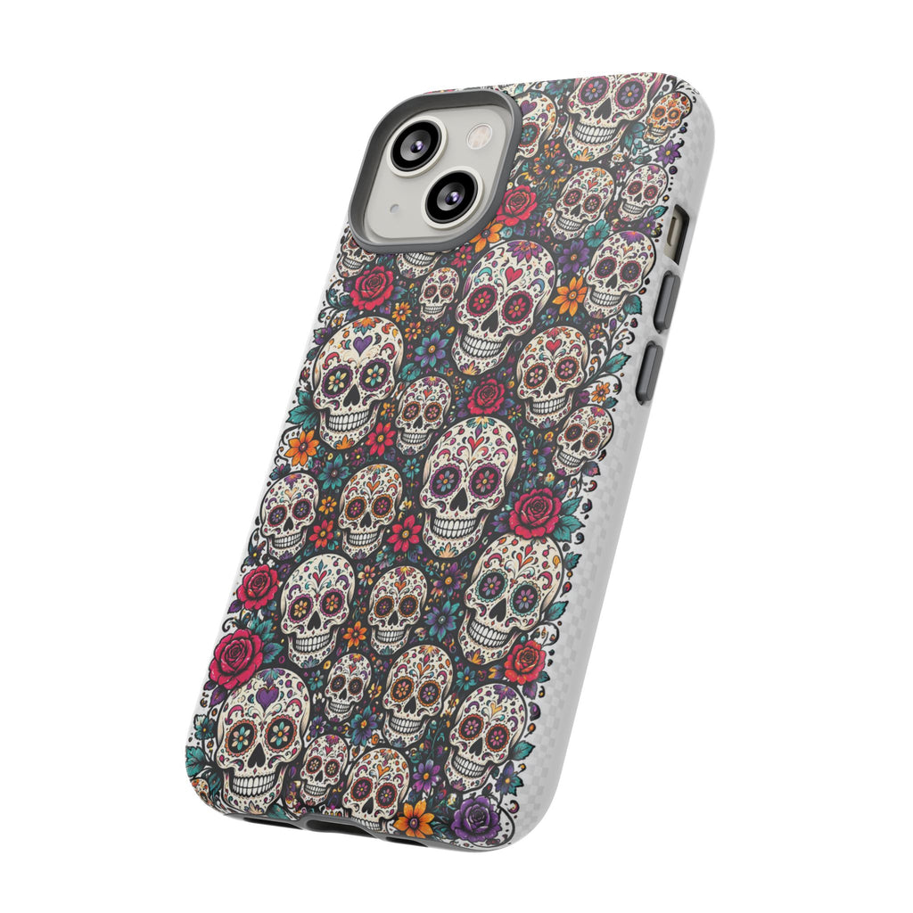 Sugar Skull Tough Phone Case — Floral Day of the Dead Protective Cover