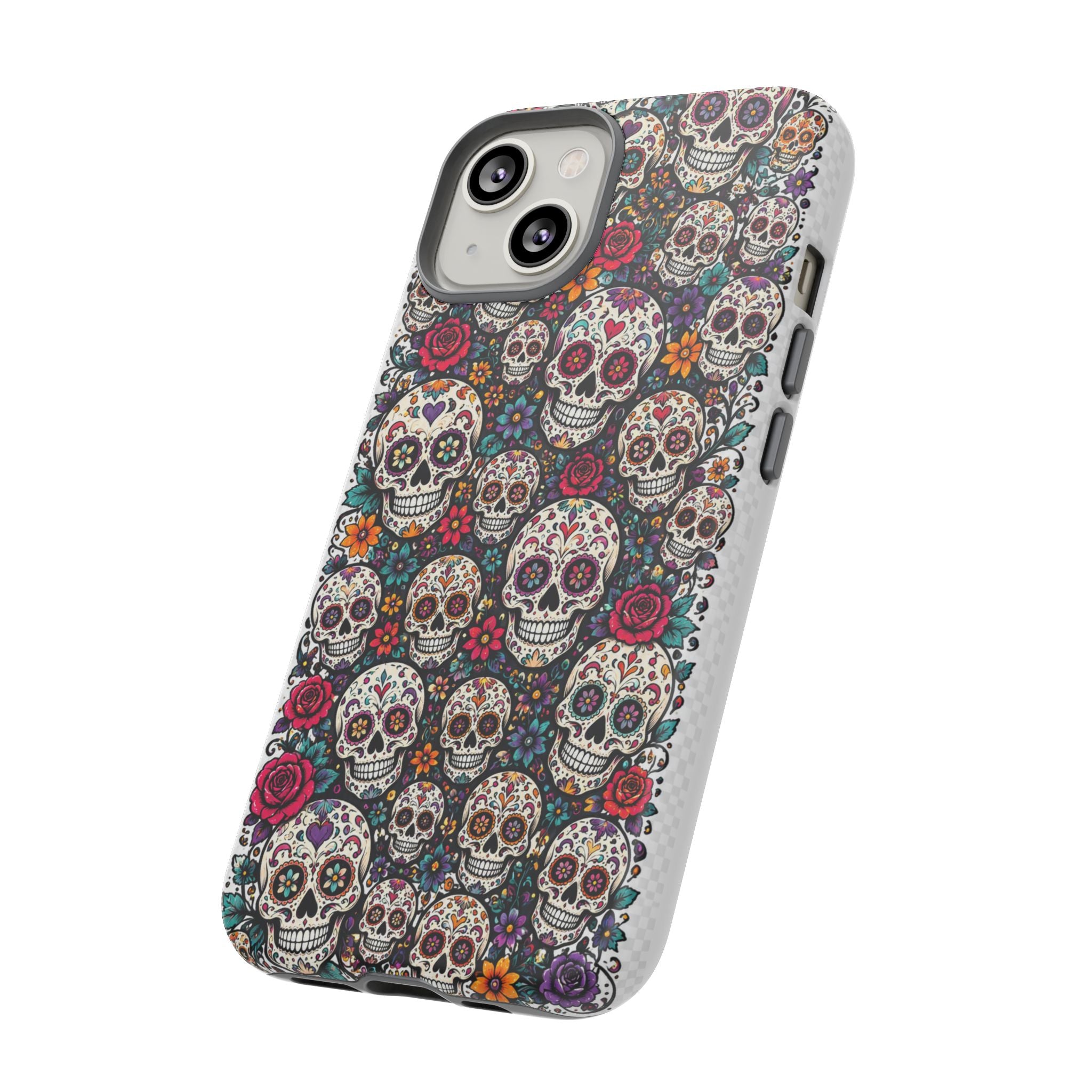 Sugar Skull Tough Phone Case — Floral Day of the Dead Protective Cover