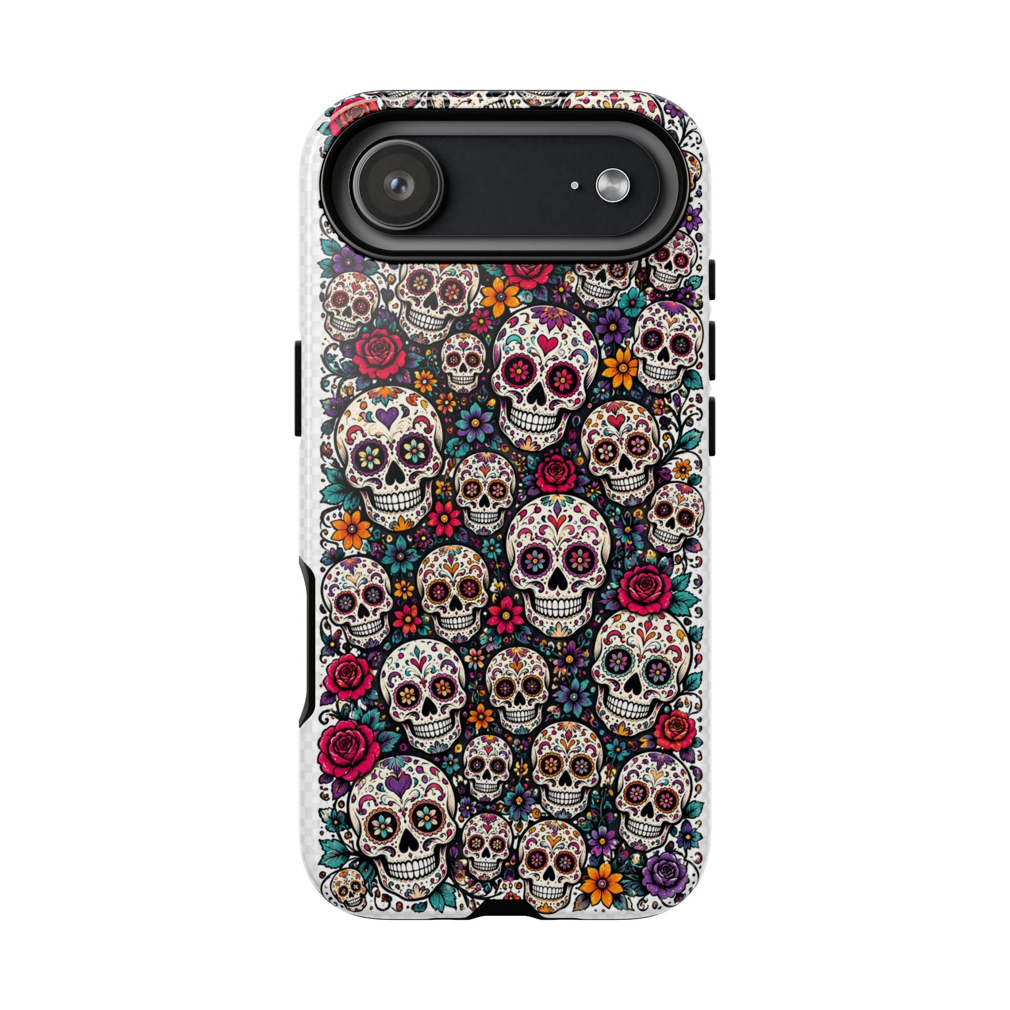 Sugar Skull Tough Phone Case — Floral Day of the Dead Protective Cover