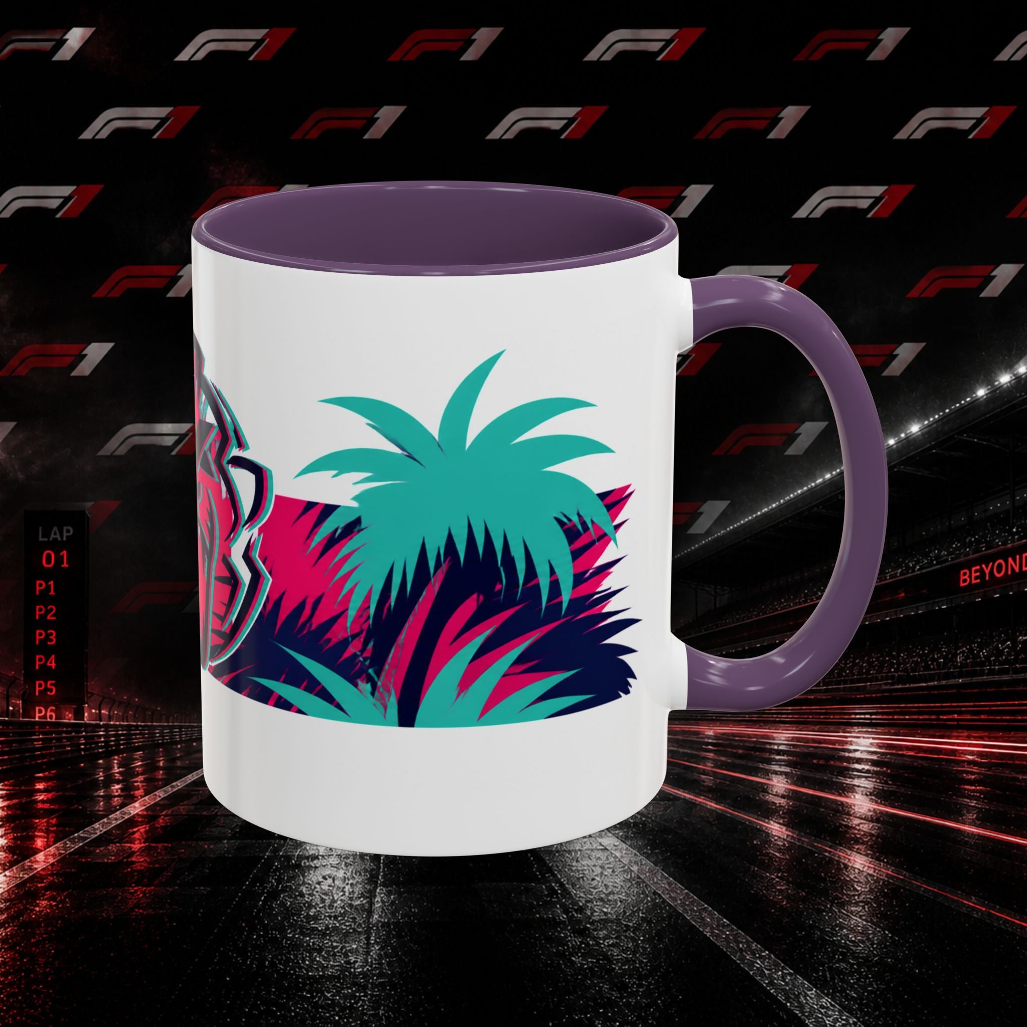 Verstappen Tropical Viper Accent Coffee Mug — Neon Palm Beach Design