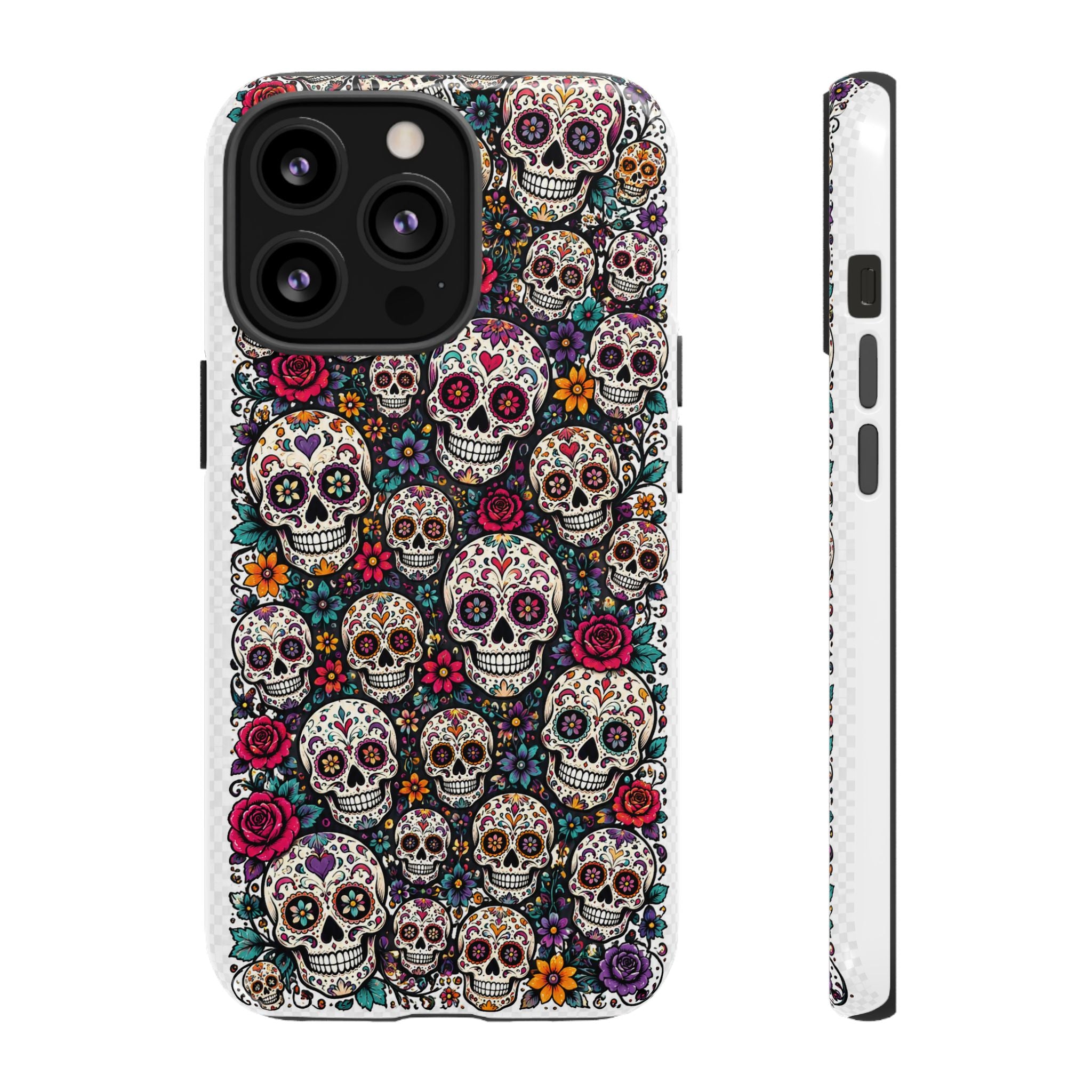Sugar Skull Tough Phone Case — Floral Day of the Dead Protective Cover