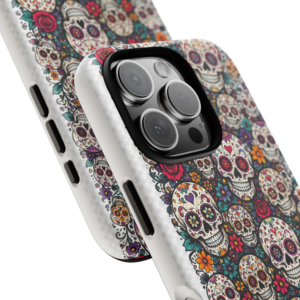 Sugar Skull Tough Phone Case — Floral Day of the Dead Protective Cover