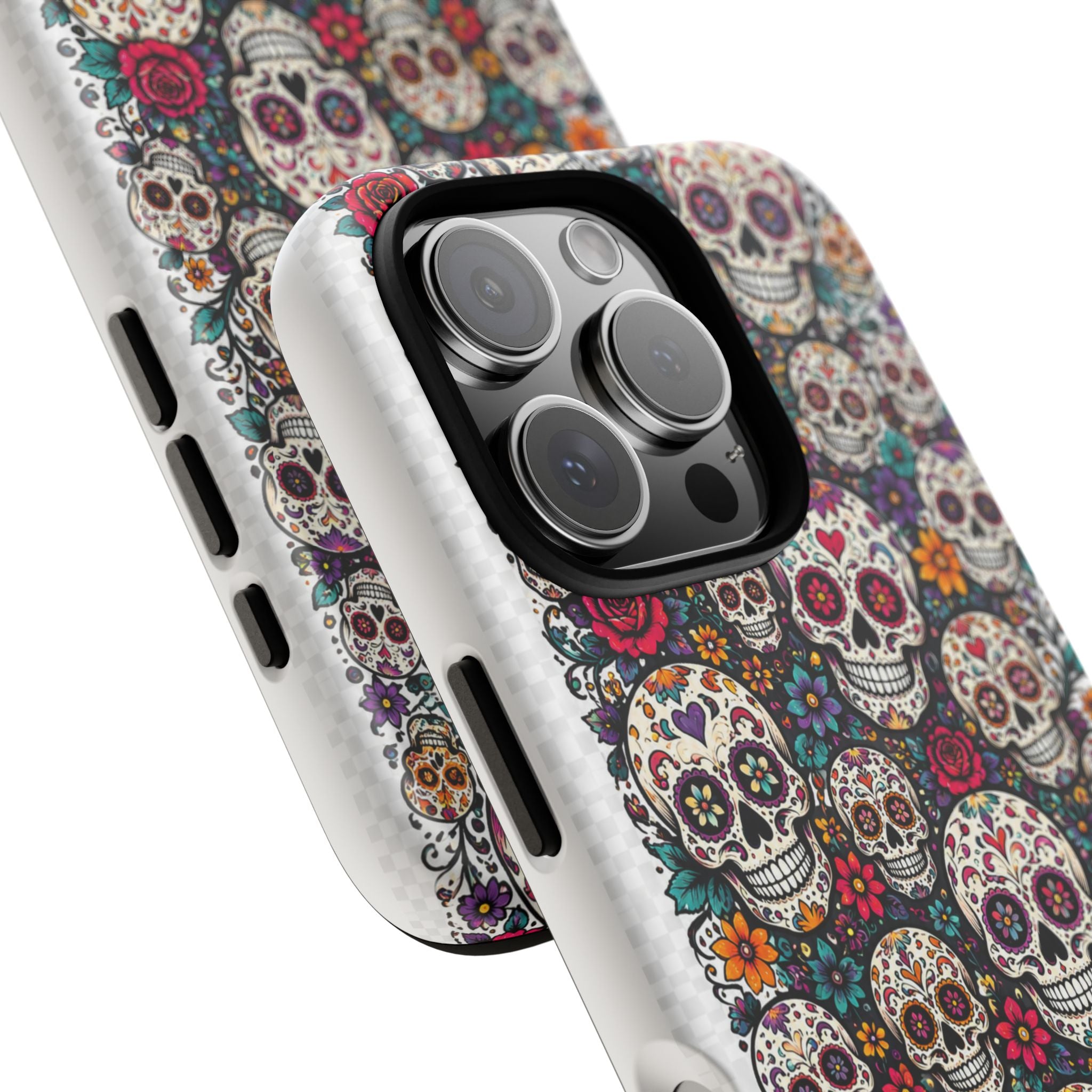 Sugar Skull Tough Phone Case — Floral Day of the Dead Protective Cover