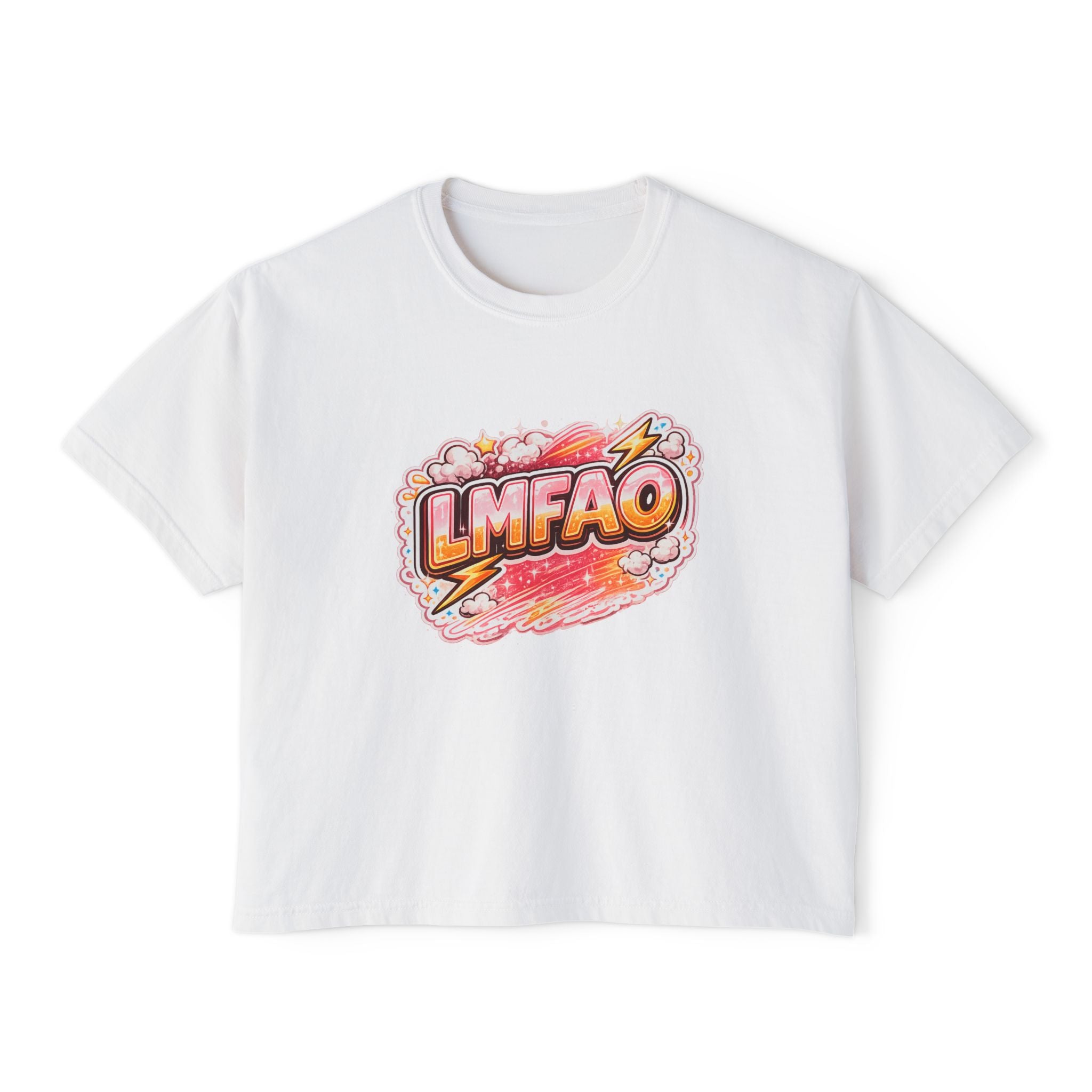LMFAO Graphic Boxy Tee — Women's Casual Crop T‑Shirt