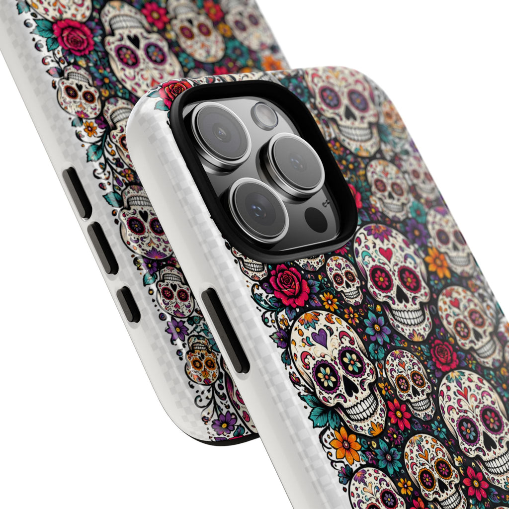 Sugar Skull Tough Phone Case — Floral Day of the Dead Protective Cover