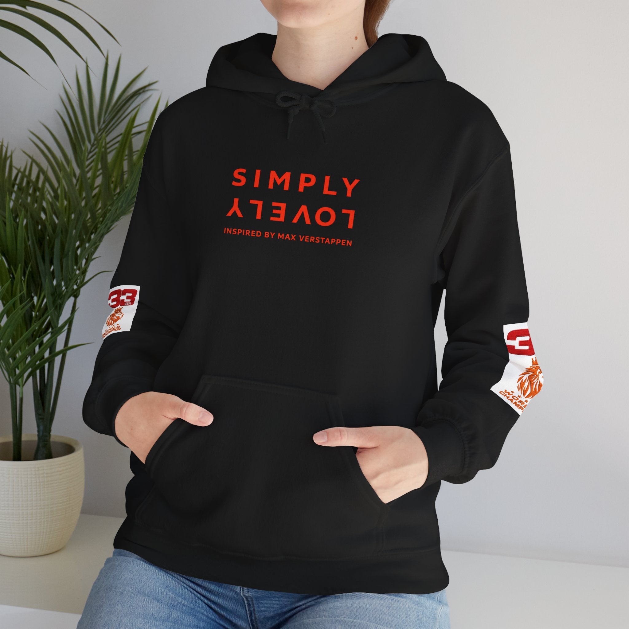 Hoodie - "SIMPLY LOVELY" Graphic Hoodie with Red Tiger Logo