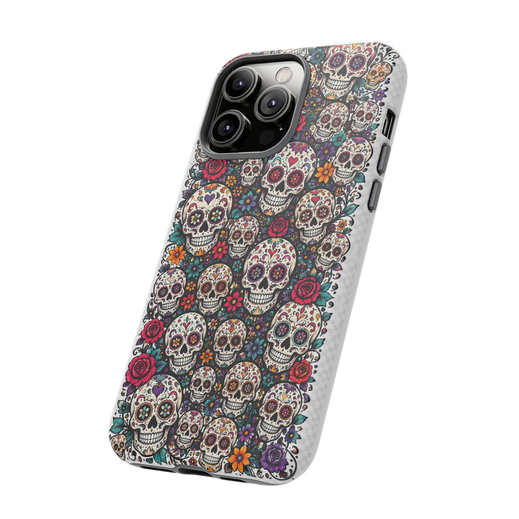 Sugar Skull Tough Phone Case — Floral Day of the Dead Protective Cover