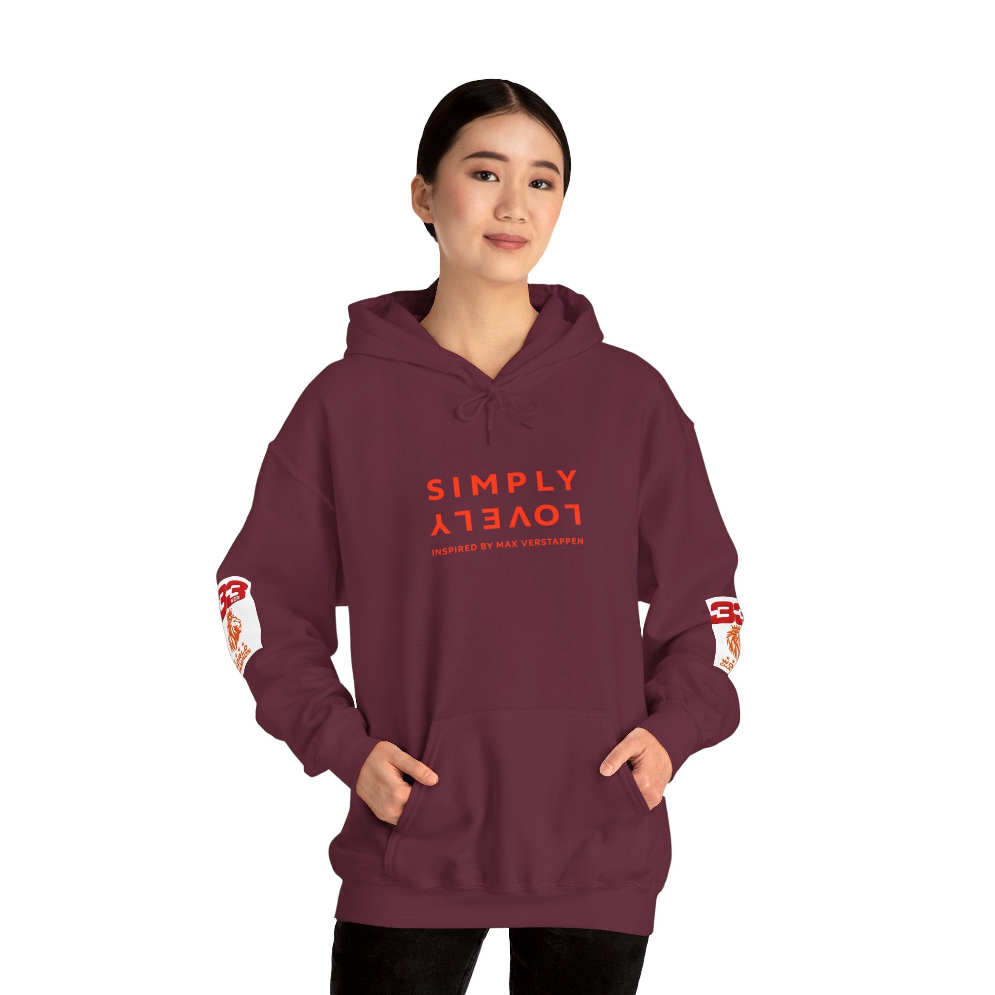 Hoodie - "SIMPLY LOVELY" Graphic Hoodie with Red Tiger Logo