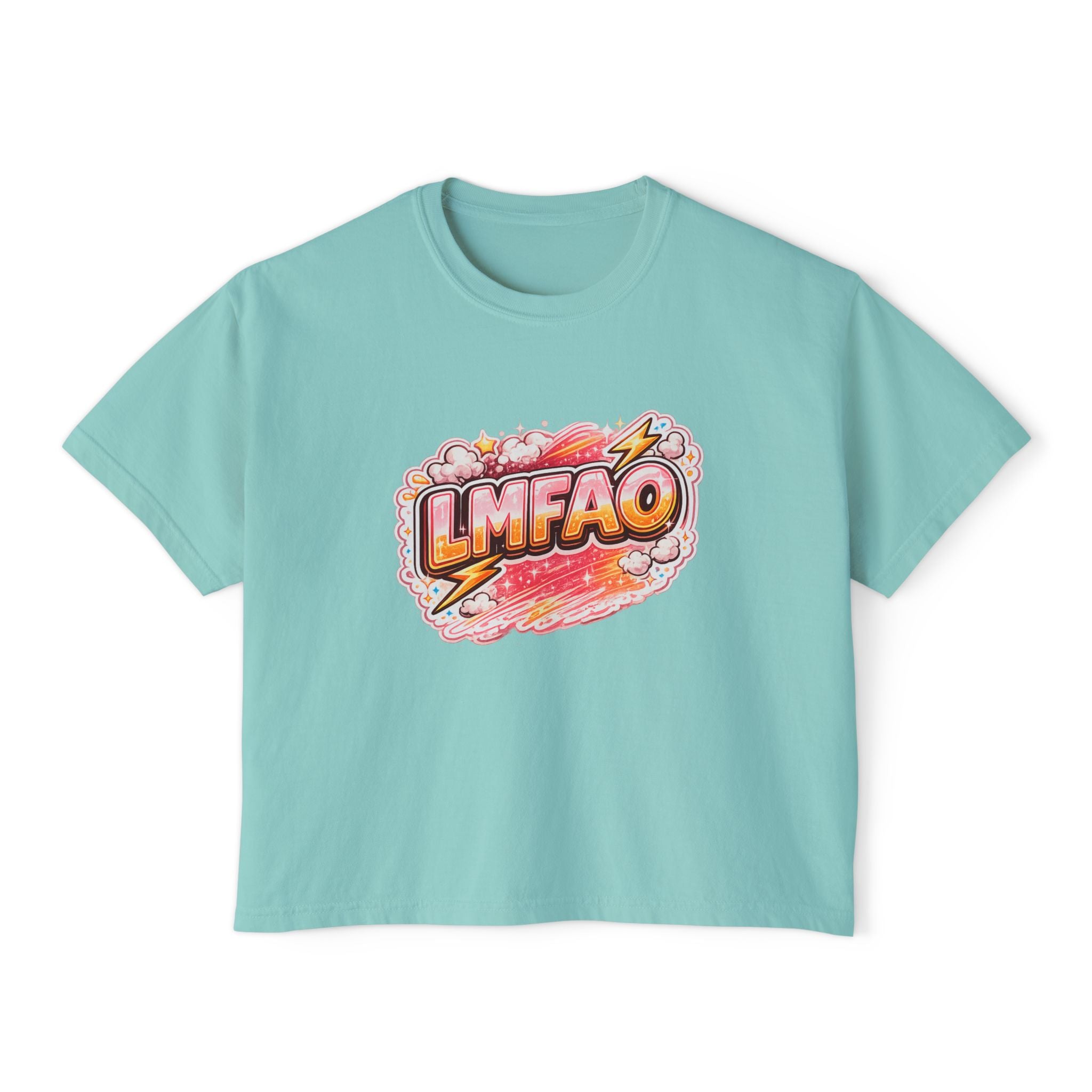 LMFAO Graphic Boxy Tee — Women's Casual Crop T‑Shirt