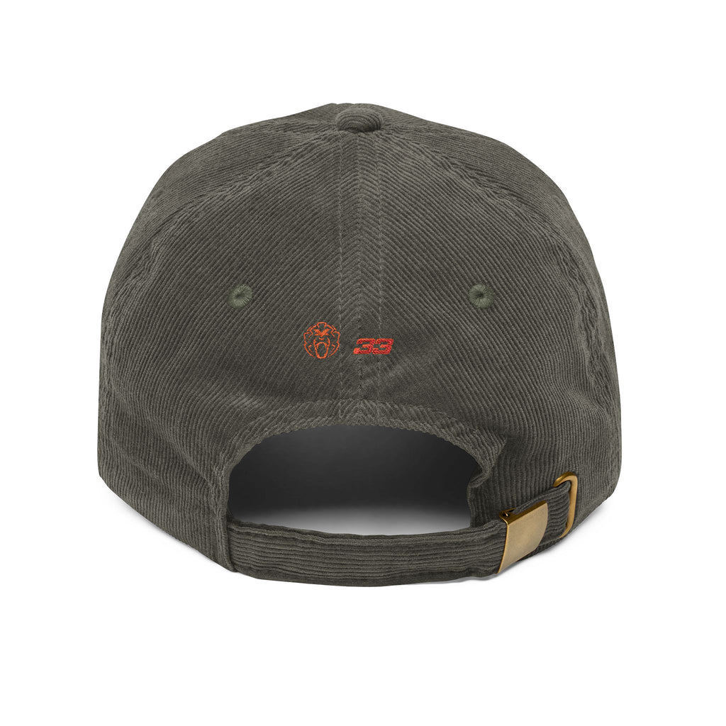 'Unleash the Lion #33' Embroidered Patch Corduroy Vintage Cap
