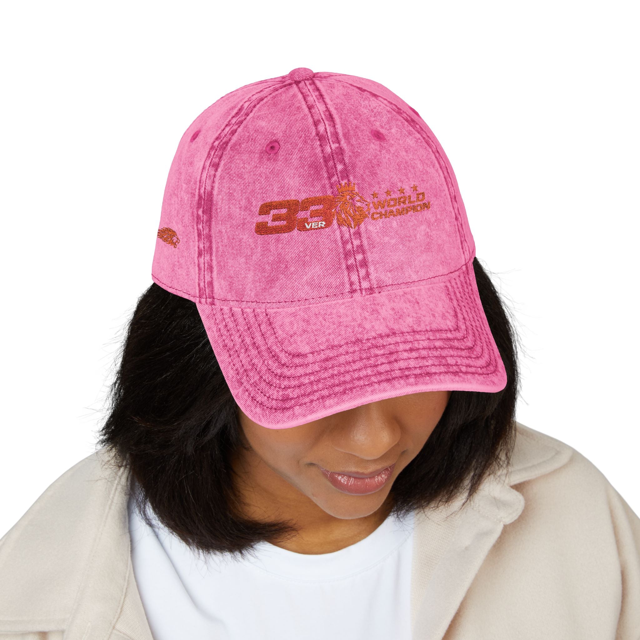 Unleash The Lion #33 Max Verstappen Vintage Embroidered Baseball Cap – Distressed Retro Logo Hat