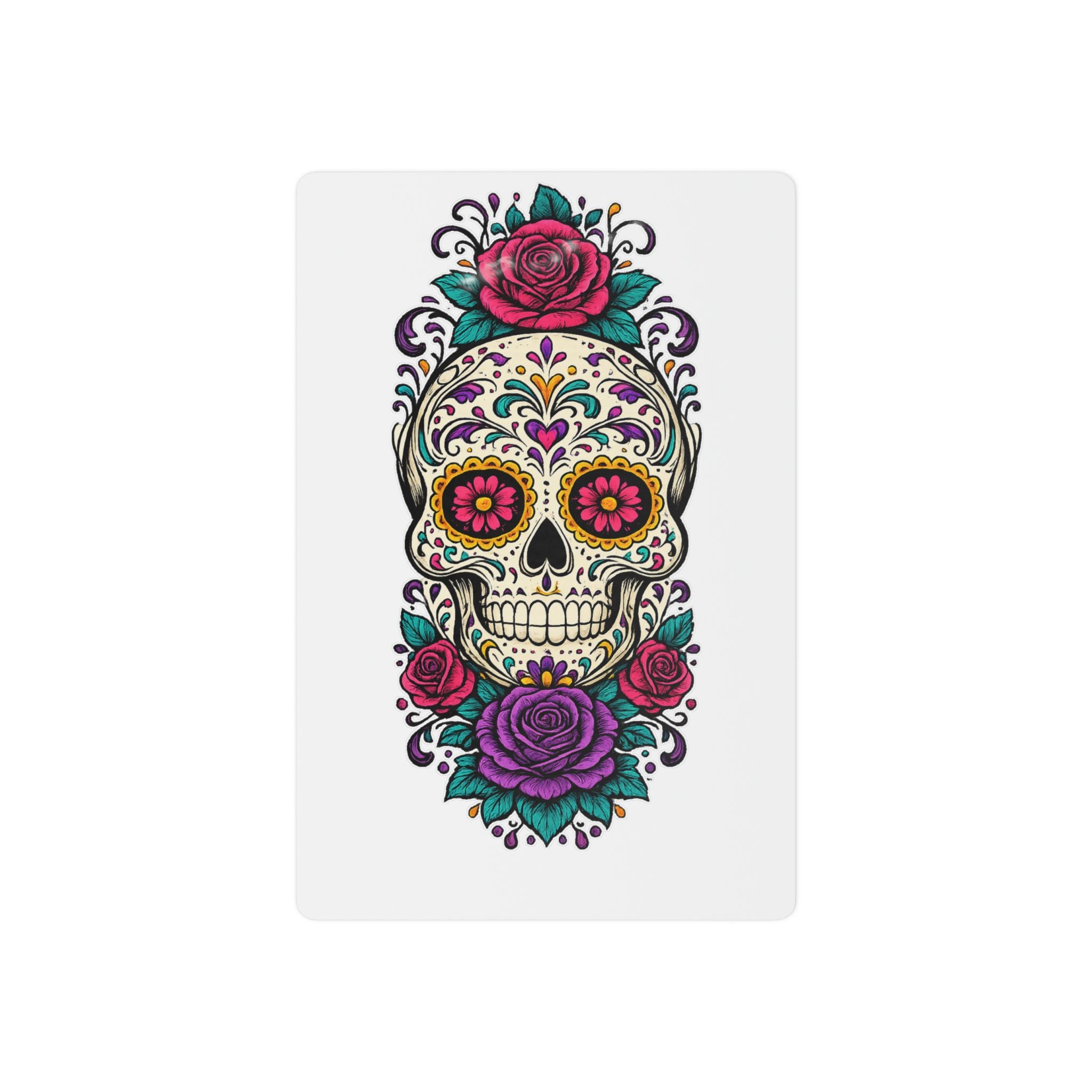 Sugar Skull Temporary Tattoo — Floral Day of the Dead Design