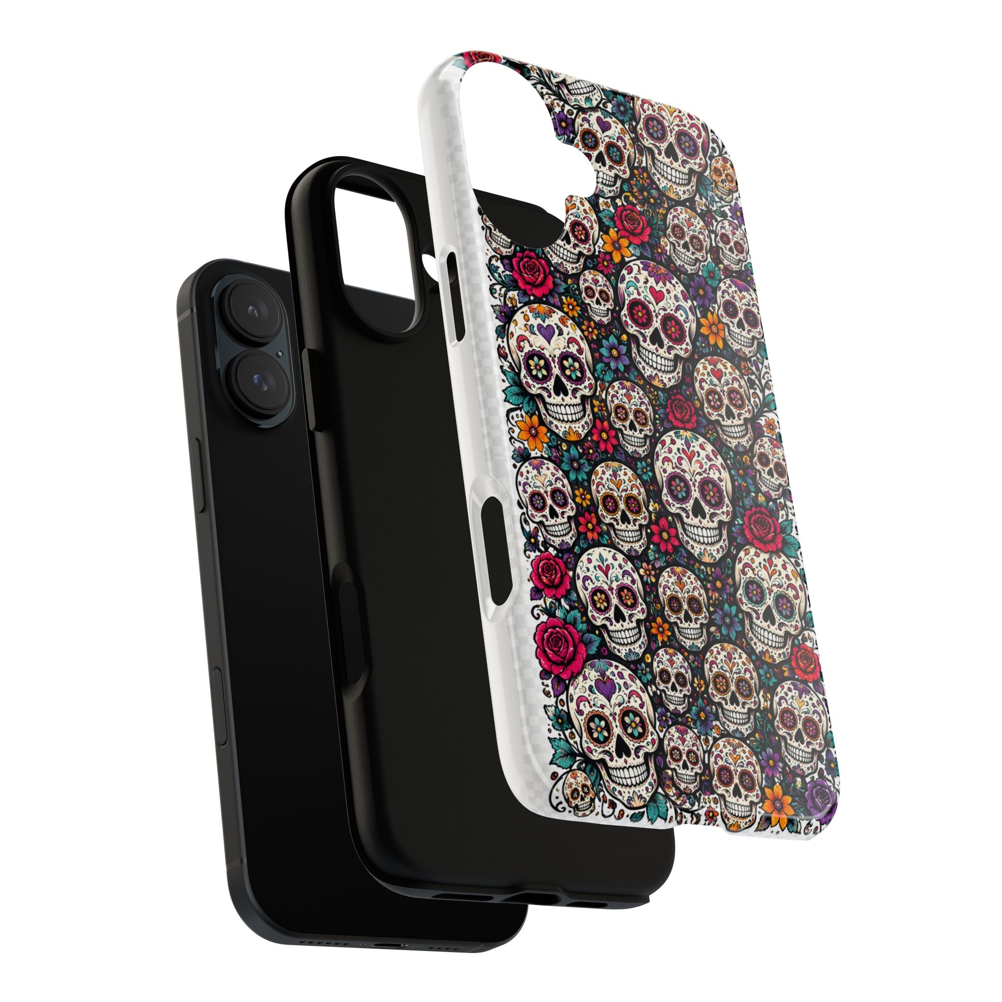 Sugar Skull Tough Phone Case — Floral Day of the Dead Protective Cover