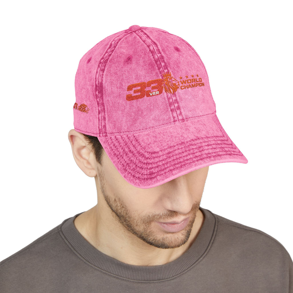 Unleash The Lion #33 Max Verstappen Vintage Embroidered Baseball Cap – Distressed Retro Logo Hat