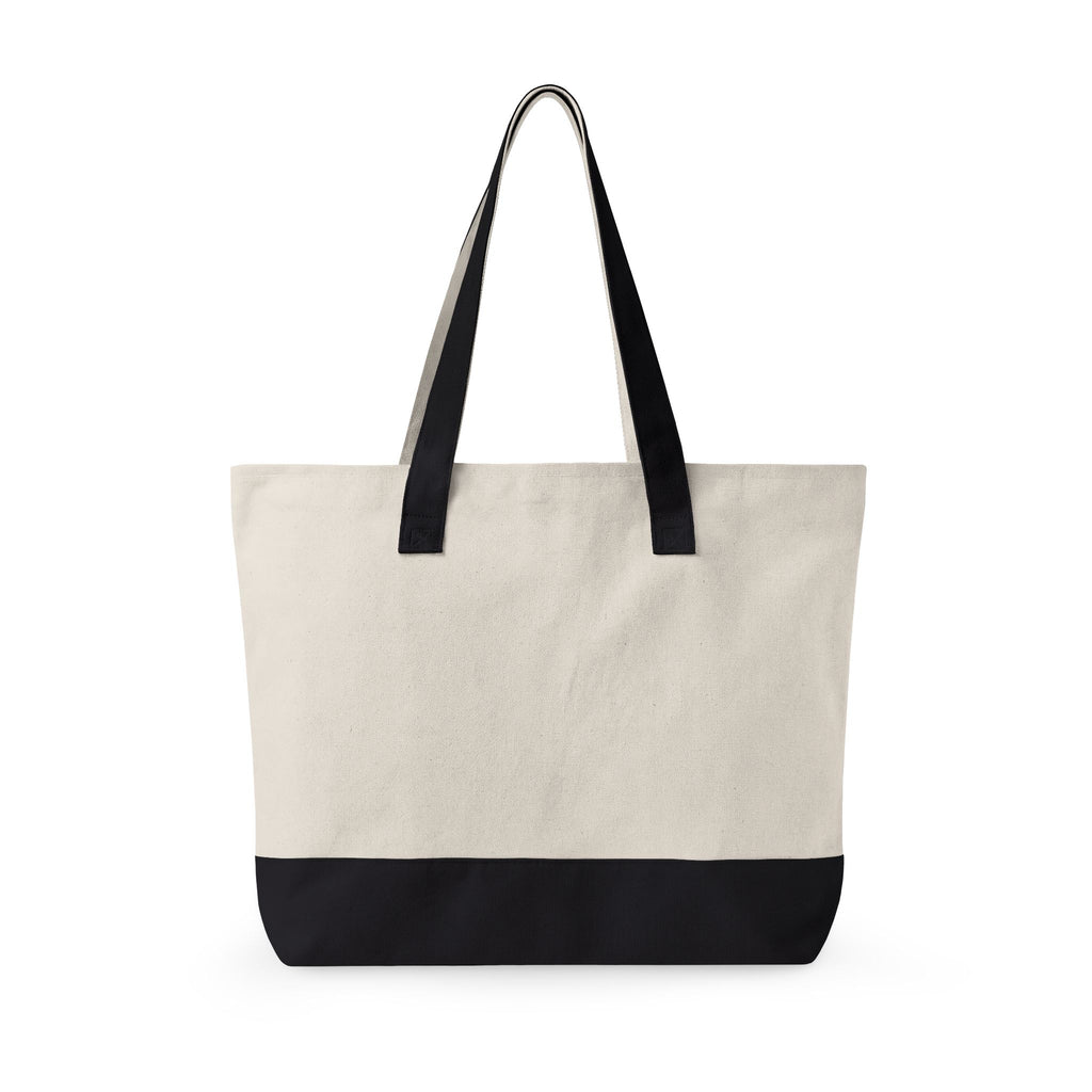 "Beach Bag / Beach Necessities" Zippered Canvas Tote, Summer Beach Tote Bag