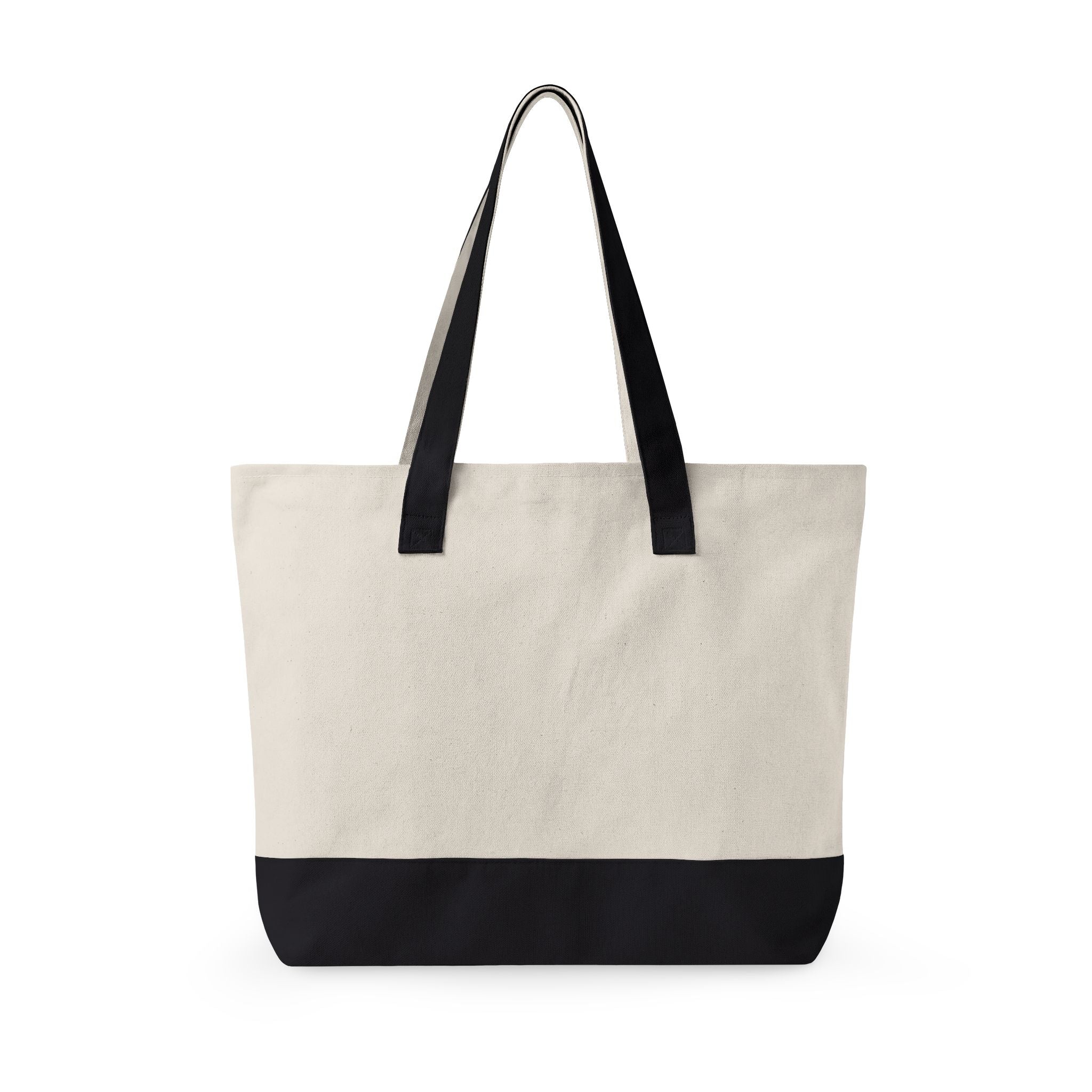 "Beach Bag / Beach Necessities" Zippered Canvas Tote, Summer Beach Tote Bag