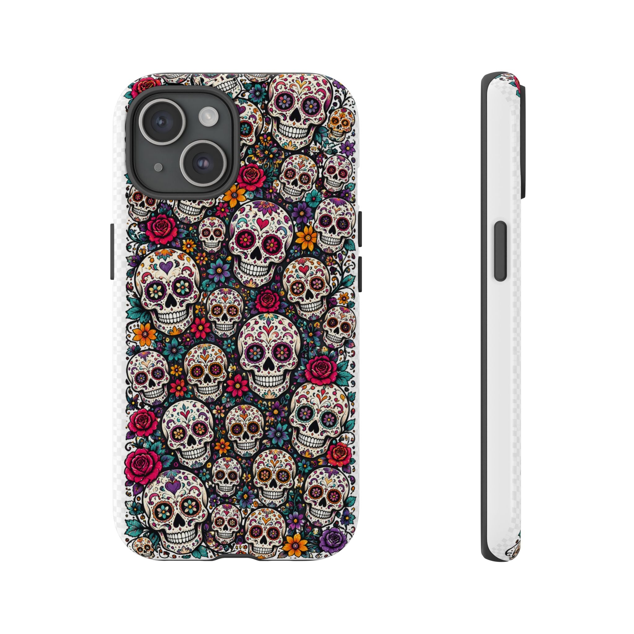 Sugar Skull Tough Phone Case — Floral Day of the Dead Protective Cover
