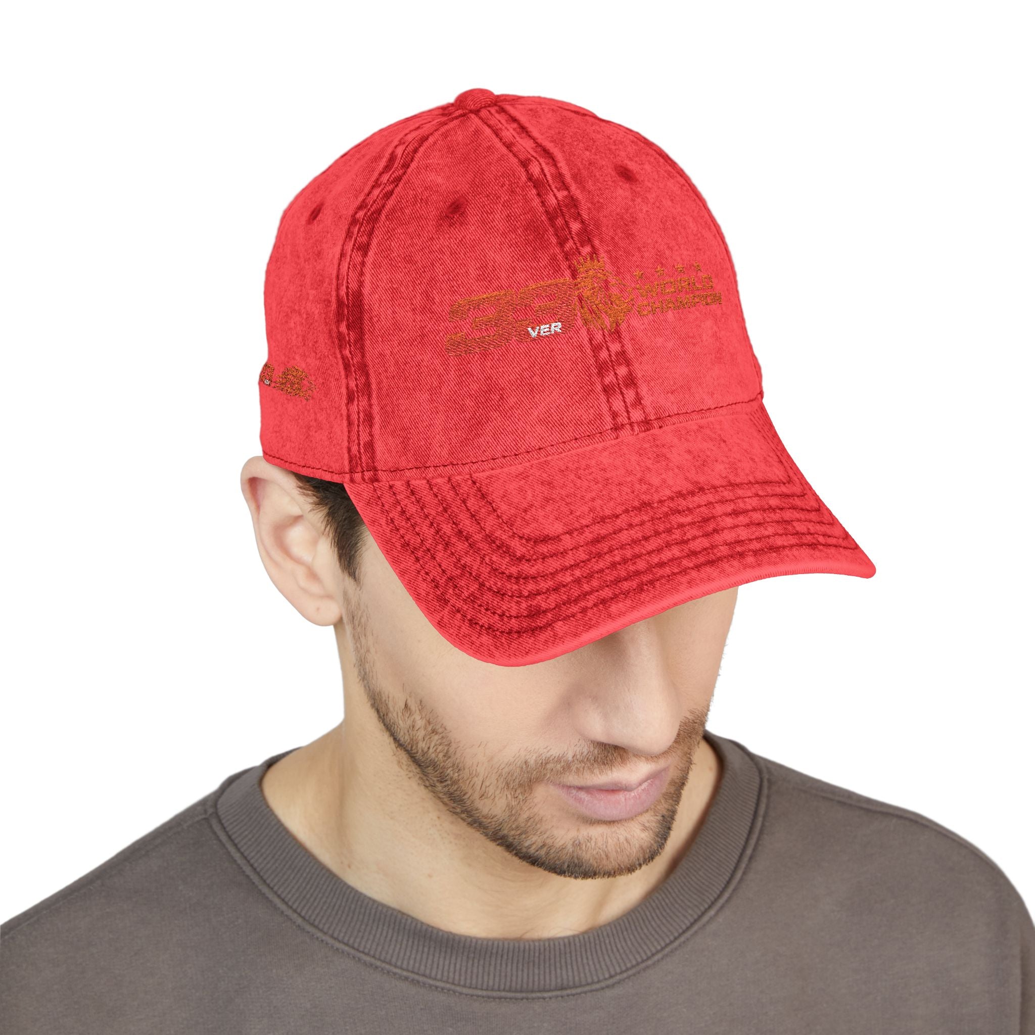 Unleash The Lion #33 Max Verstappen Vintage Embroidered Baseball Cap – Distressed Retro Logo Hat