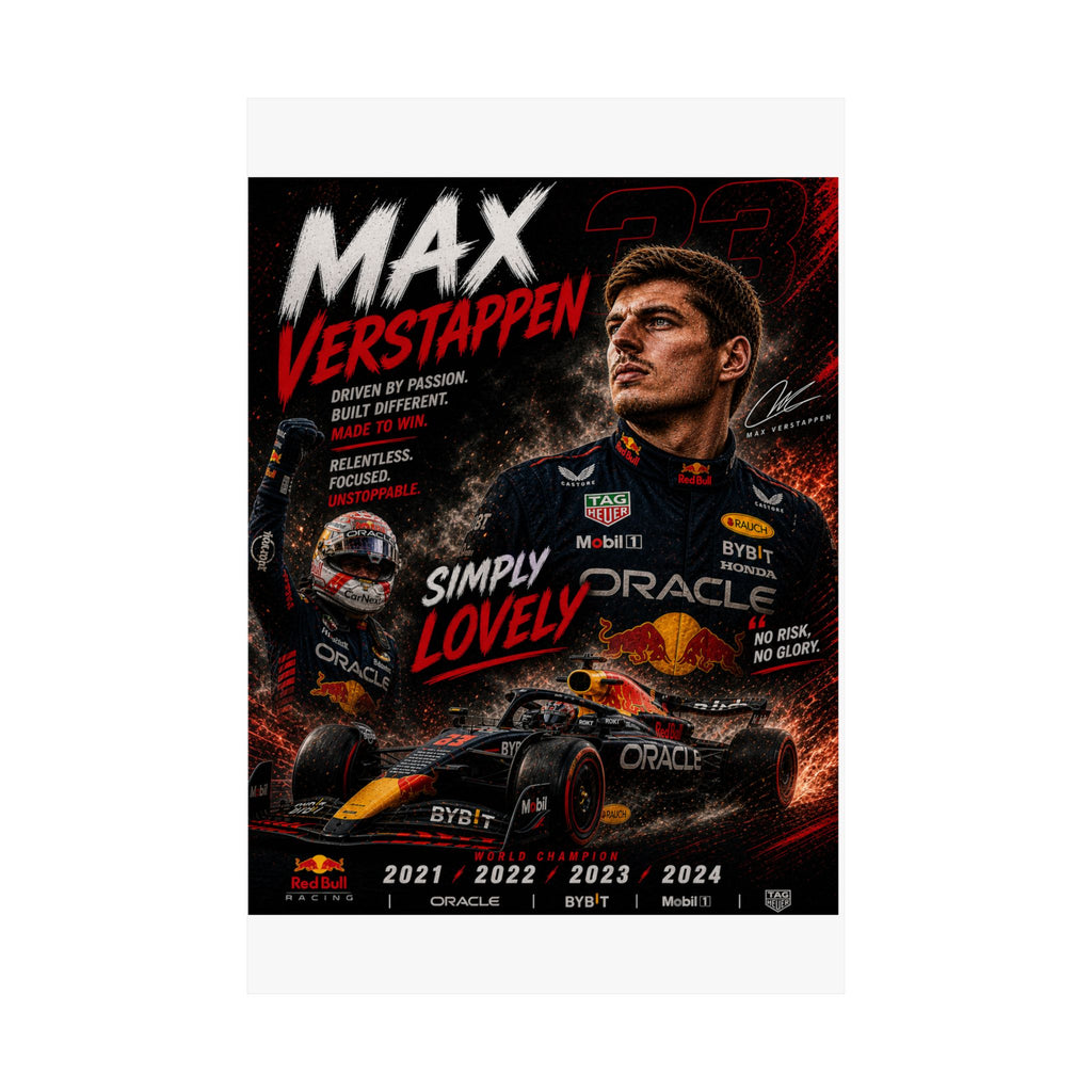 Max Verstappen Matte Poster — Vertical Racing Print