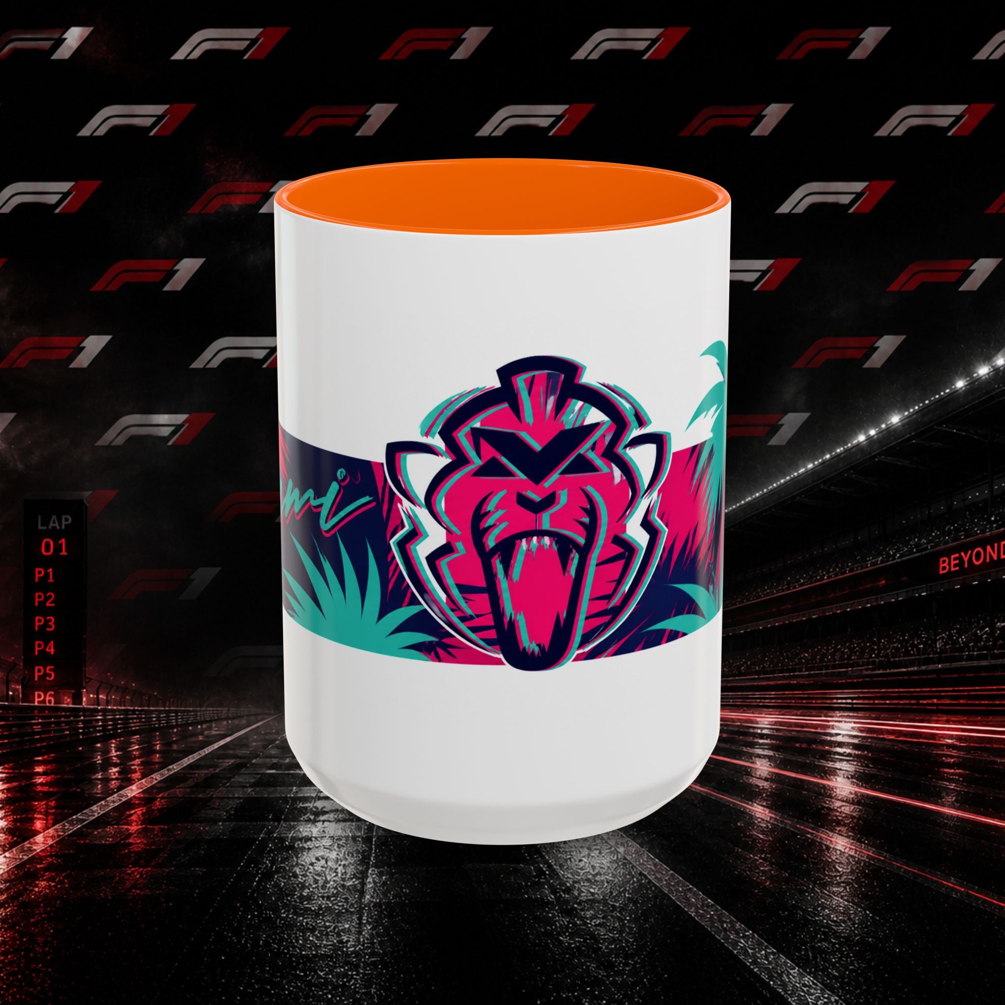 Verstappen Tropical Viper Accent Coffee Mug — Neon Palm Beach Design