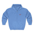 "Simply Lovely"  Zip Hoodie — Small Red Script Chest & Sleeve Design
