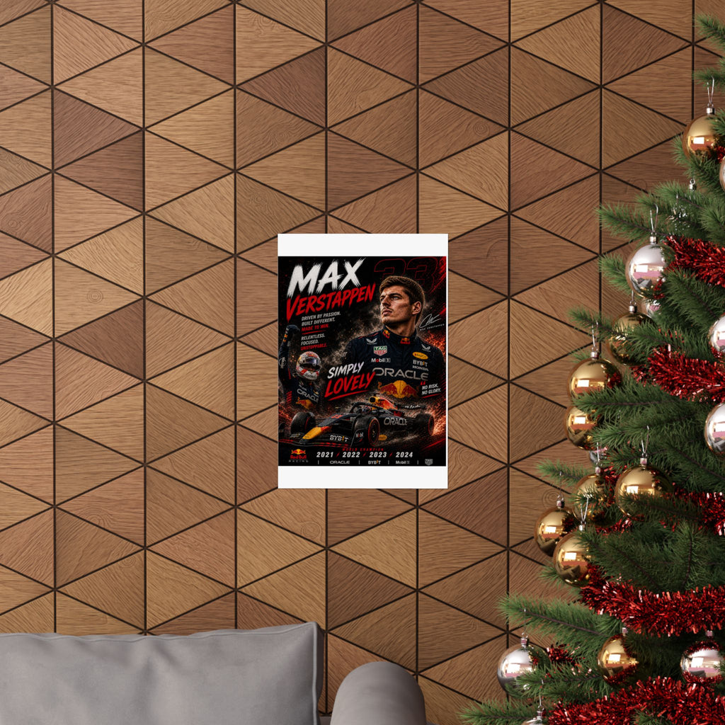 Max Verstappen Matte Poster — Vertical Racing Print