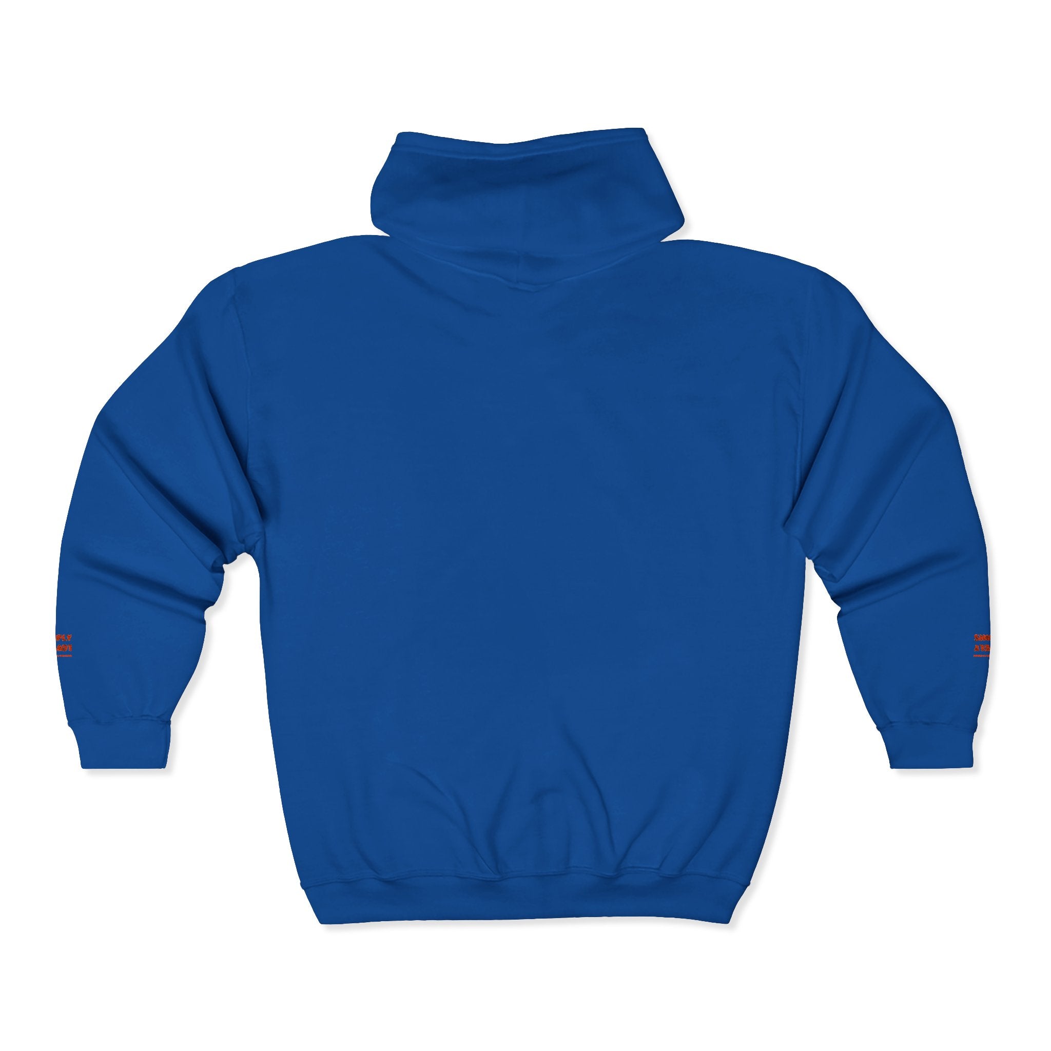 "Simply Lovely"  Zip Hoodie — Small Red Script Chest & Sleeve Design