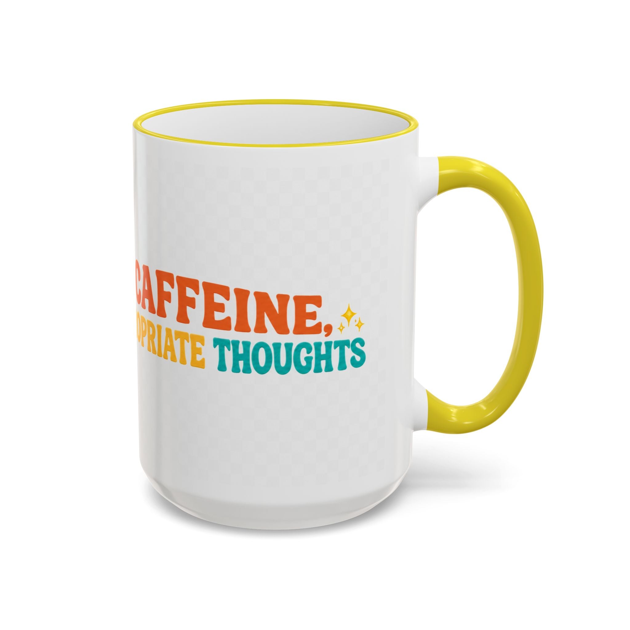 “Run on Caffeine, Chaos & Inappropriate Thoughts” Accent Funny Mug