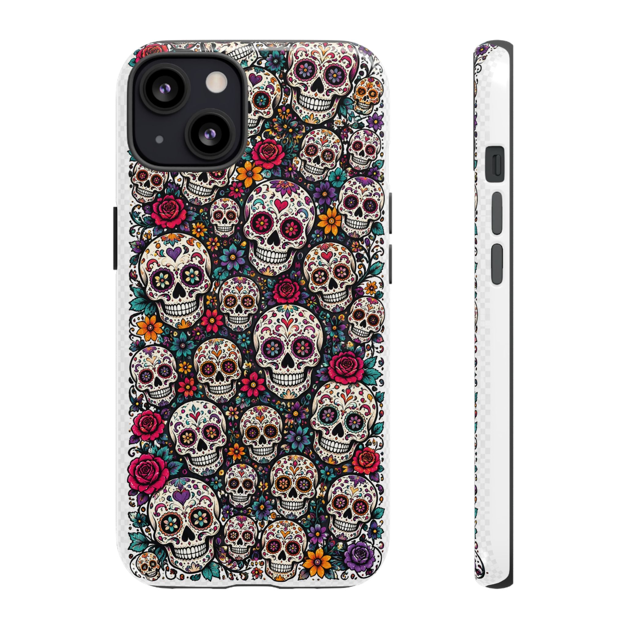 Sugar Skull Tough Phone Case — Floral Day of the Dead Protective Cover