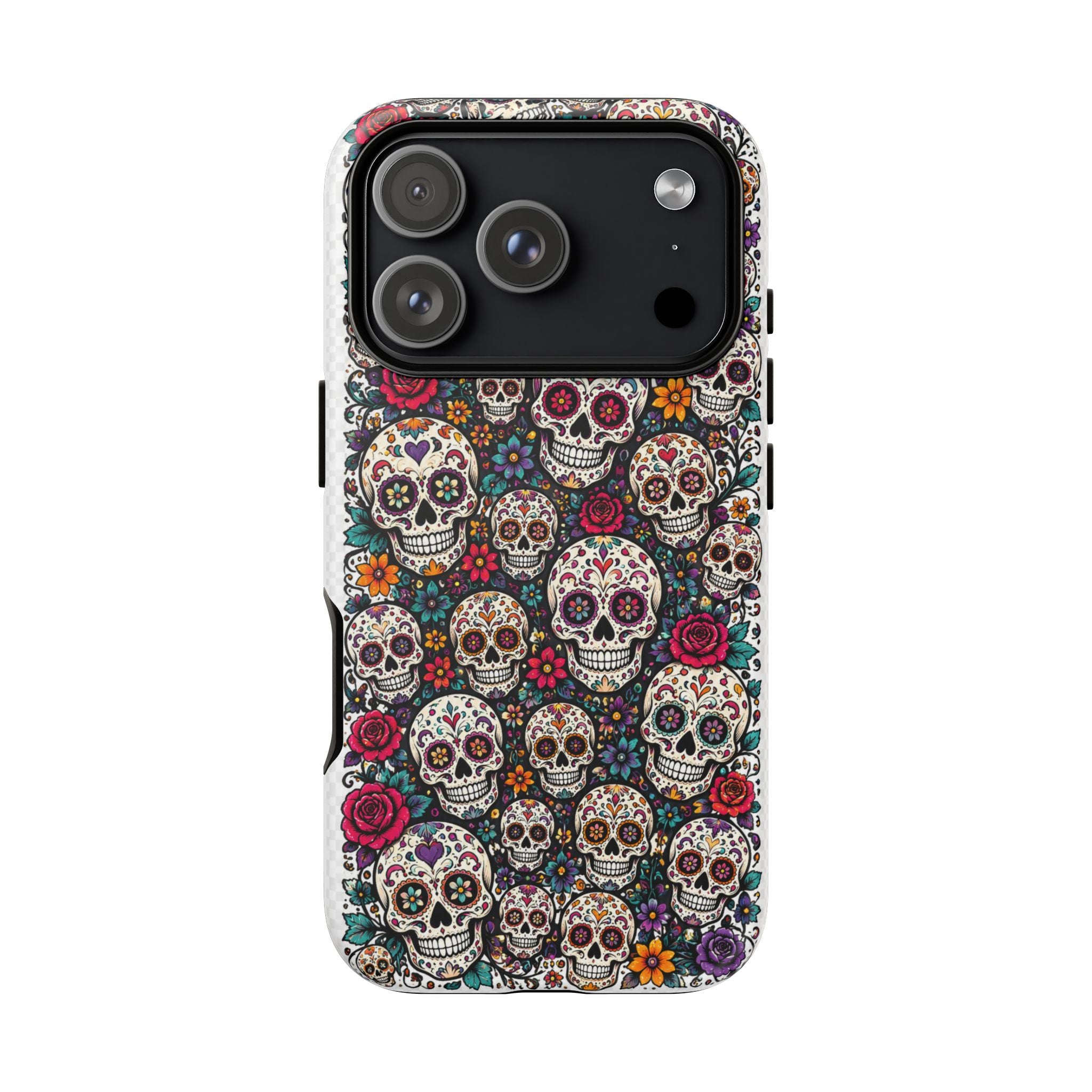 Sugar Skull Tough Phone Case — Floral Day of the Dead Protective Cover