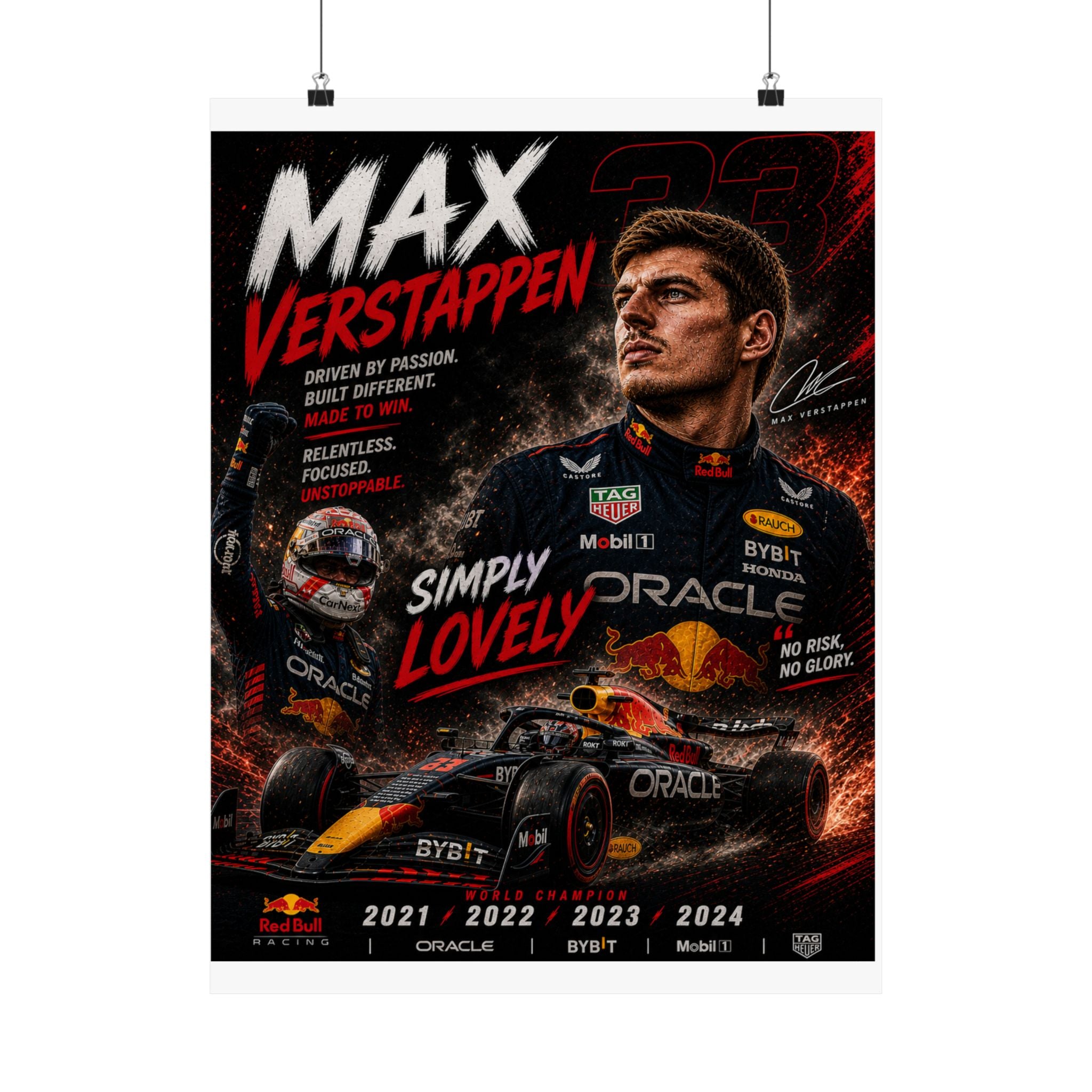 Max Verstappen Matte Poster — Vertical Racing Print