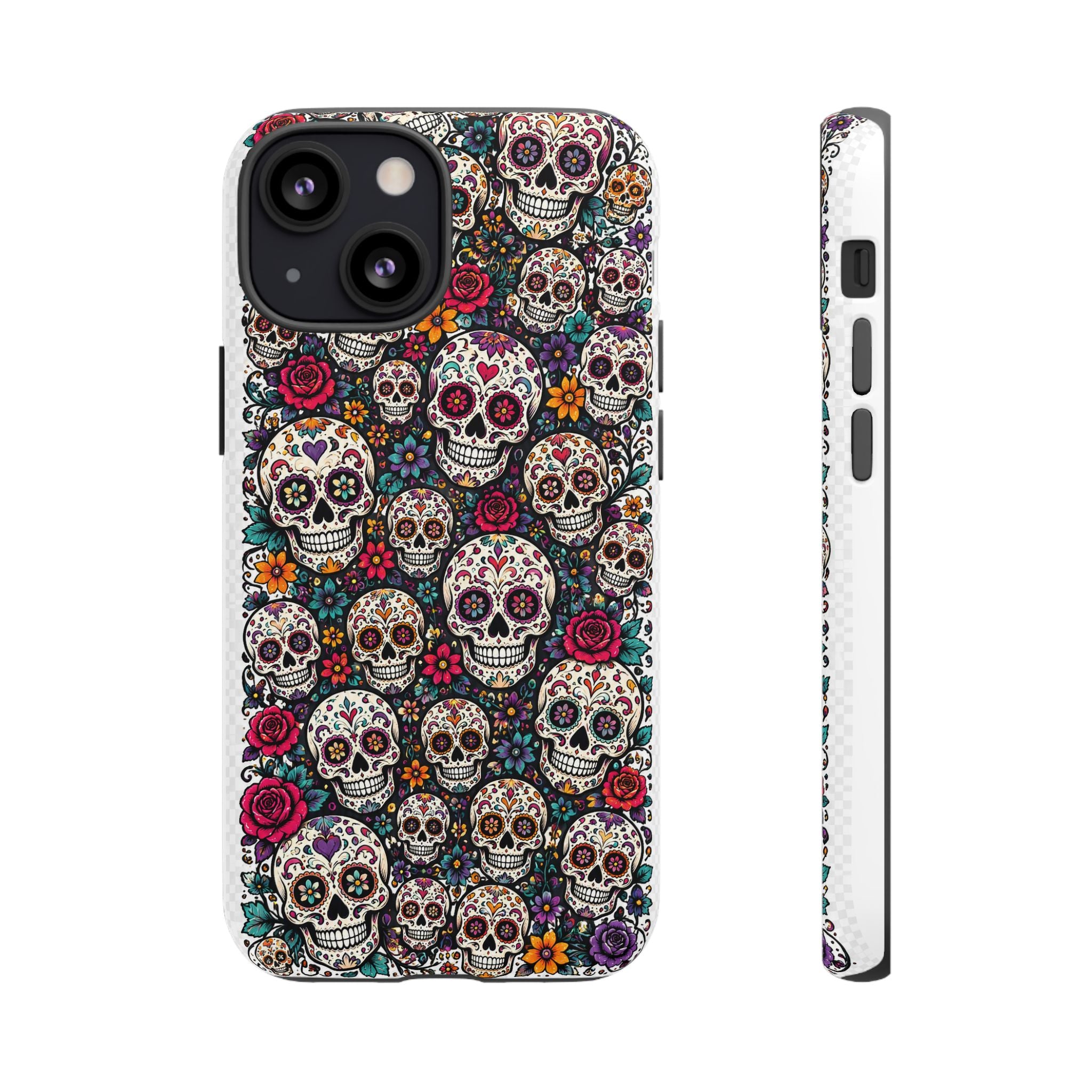 Sugar Skull Tough Phone Case — Floral Day of the Dead Protective Cover