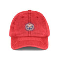 Unleash The Lion #33 Vintage Embroidered Cap — Distressed Red Baseball Hat with Retro Patch
