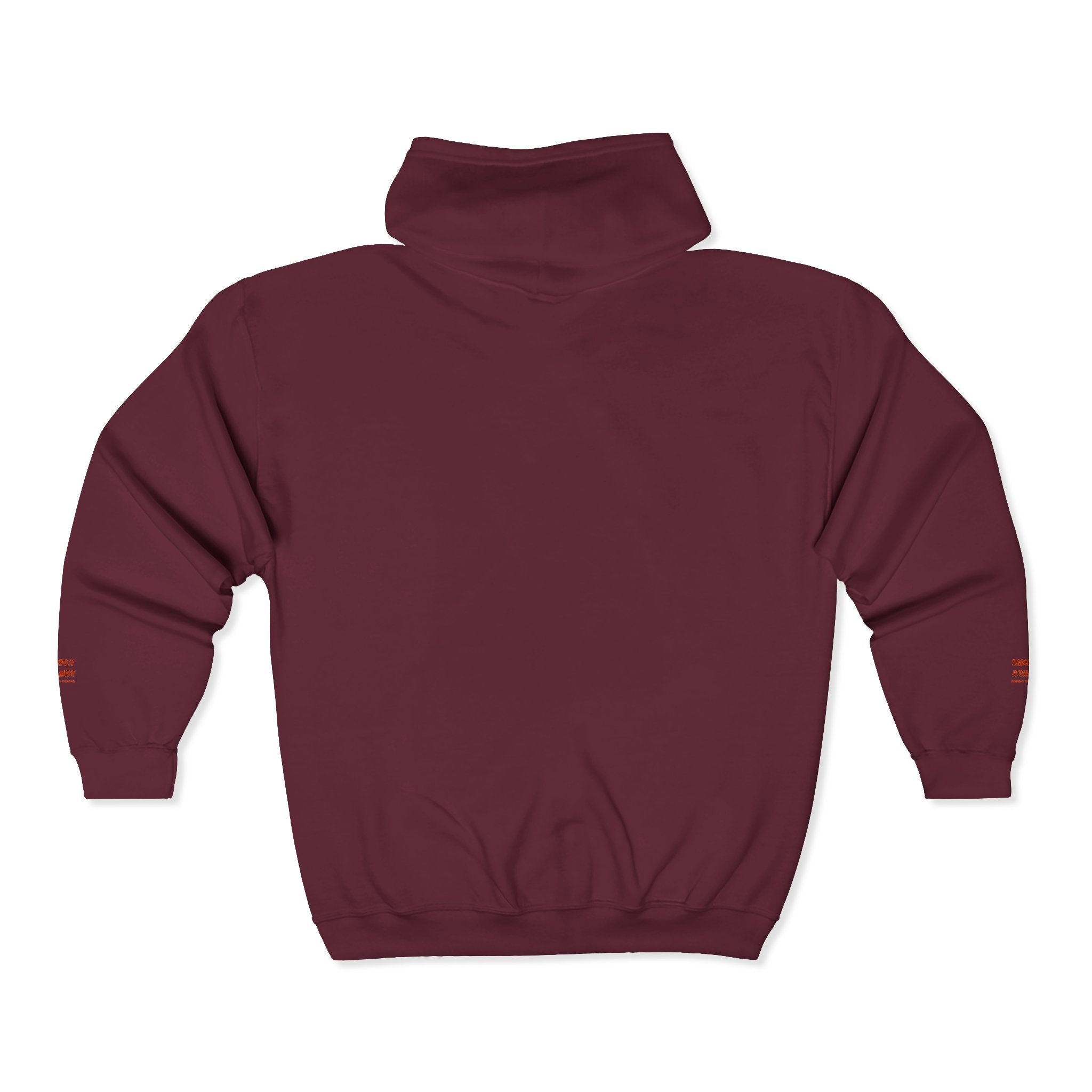 "Simply Lovely"  Zip Hoodie — Small Red Script Chest & Sleeve Design
