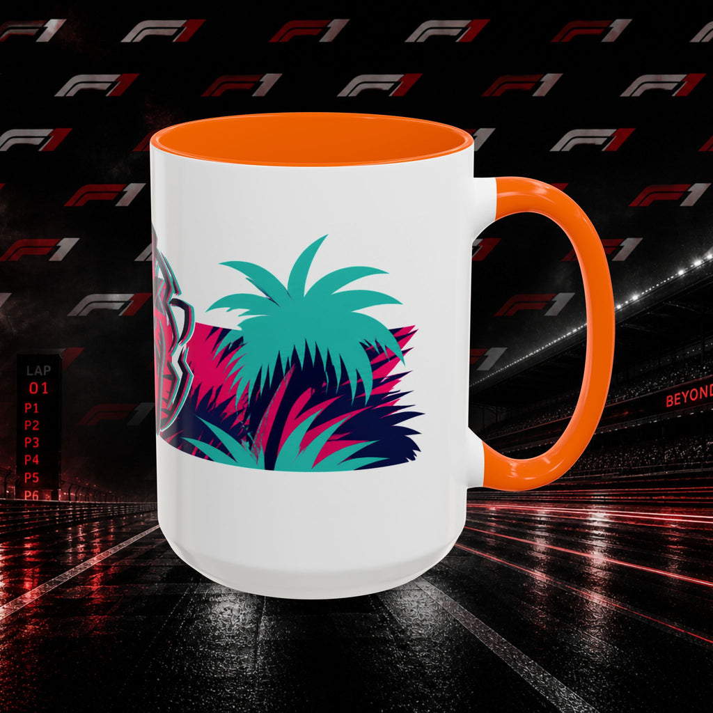 Verstappen Tropical Viper Accent Coffee Mug — Neon Palm Beach Design