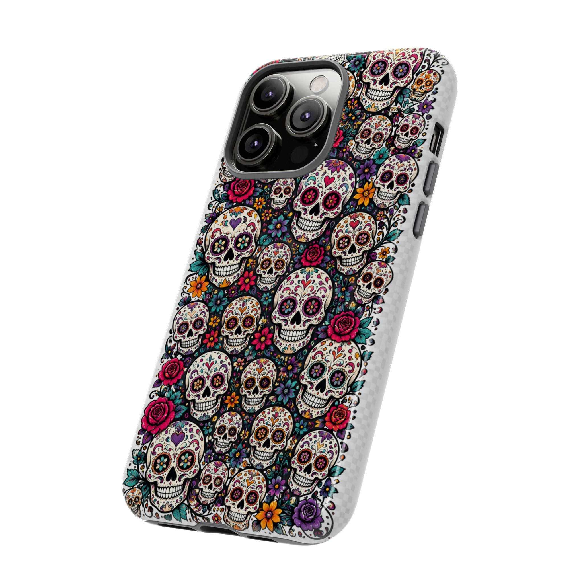 Sugar Skull Tough Phone Case — Floral Day of the Dead Protective Cover