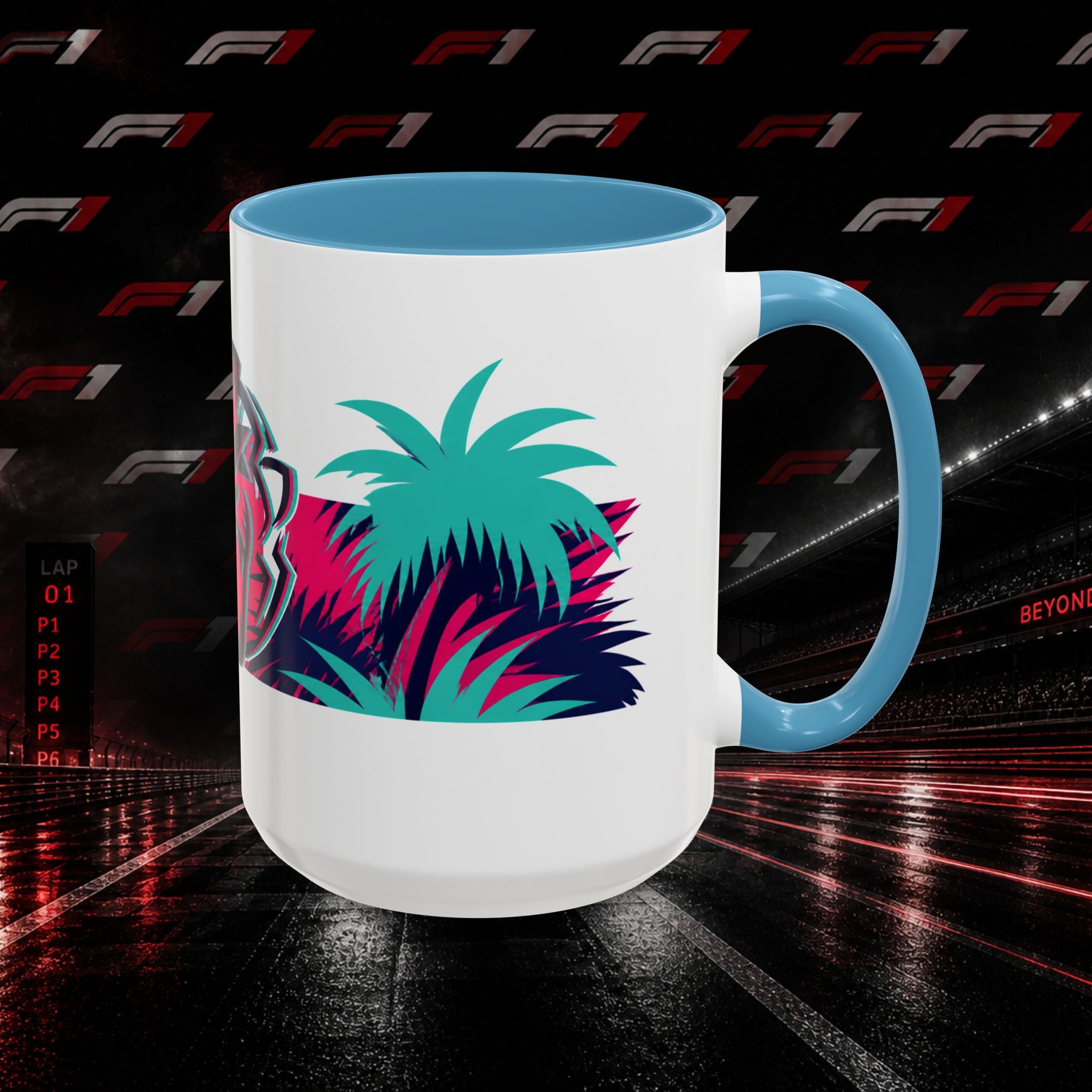 Verstappen Tropical Viper Accent Coffee Mug — Neon Palm Beach Design
