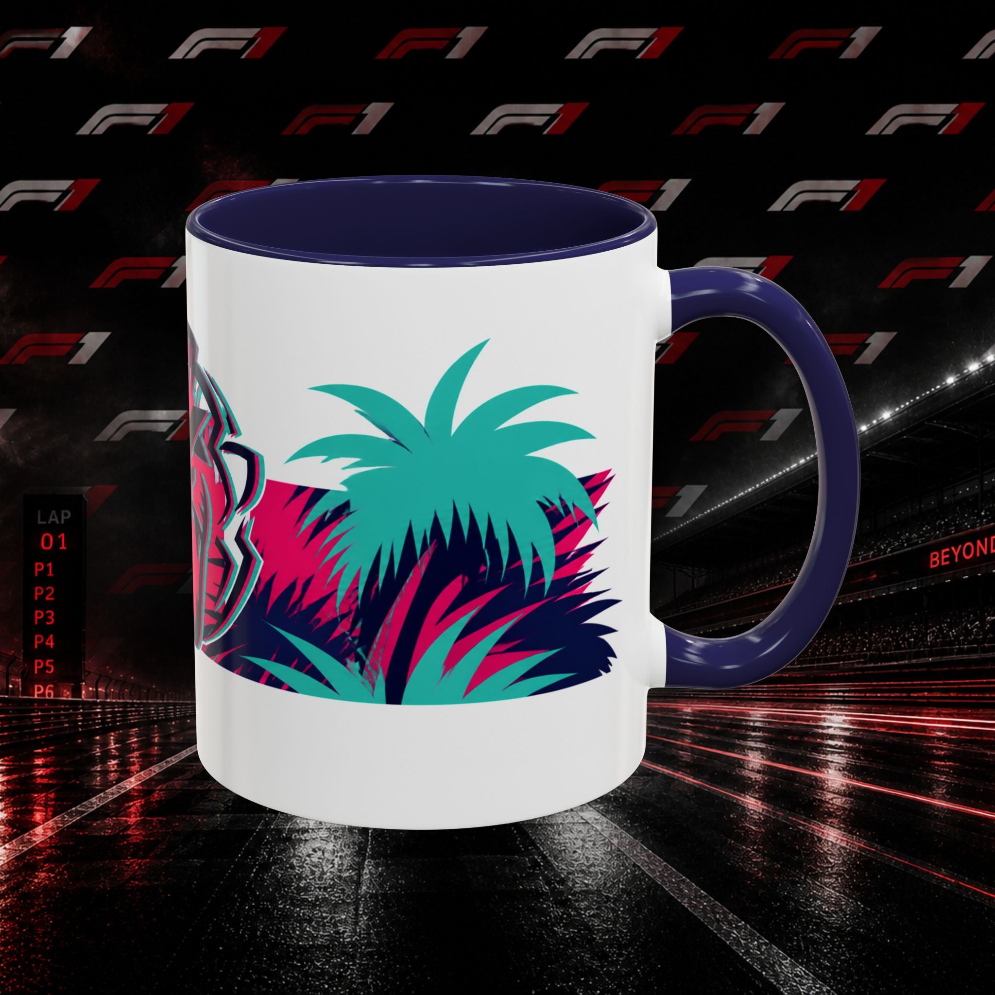 Verstappen Tropical Viper Accent Coffee Mug — Neon Palm Beach Design