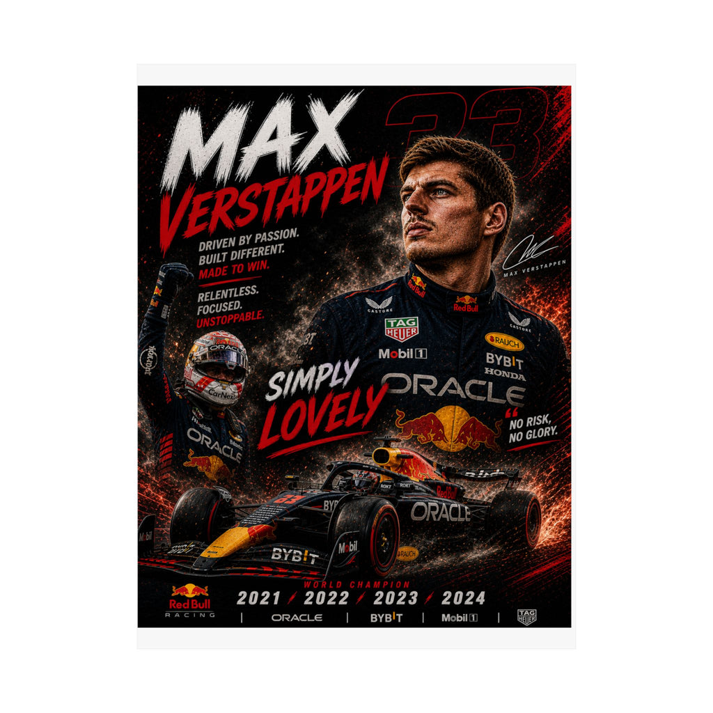 Max Verstappen Matte Poster — Vertical Racing Print