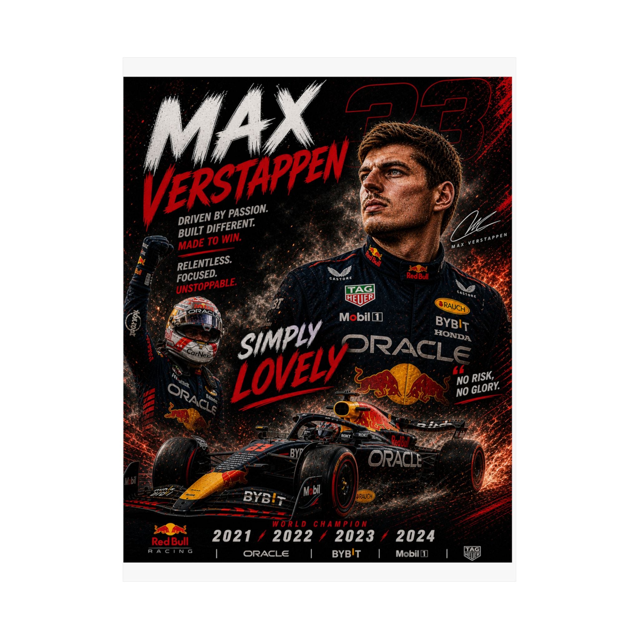 Max Verstappen Matte Poster — Vertical Racing Print