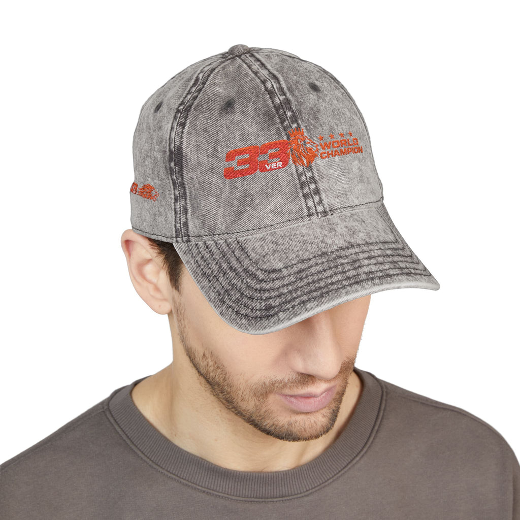 Unleash The Lion #33 Max Verstappen Vintage Embroidered Baseball Cap – Distressed Retro Logo Hat