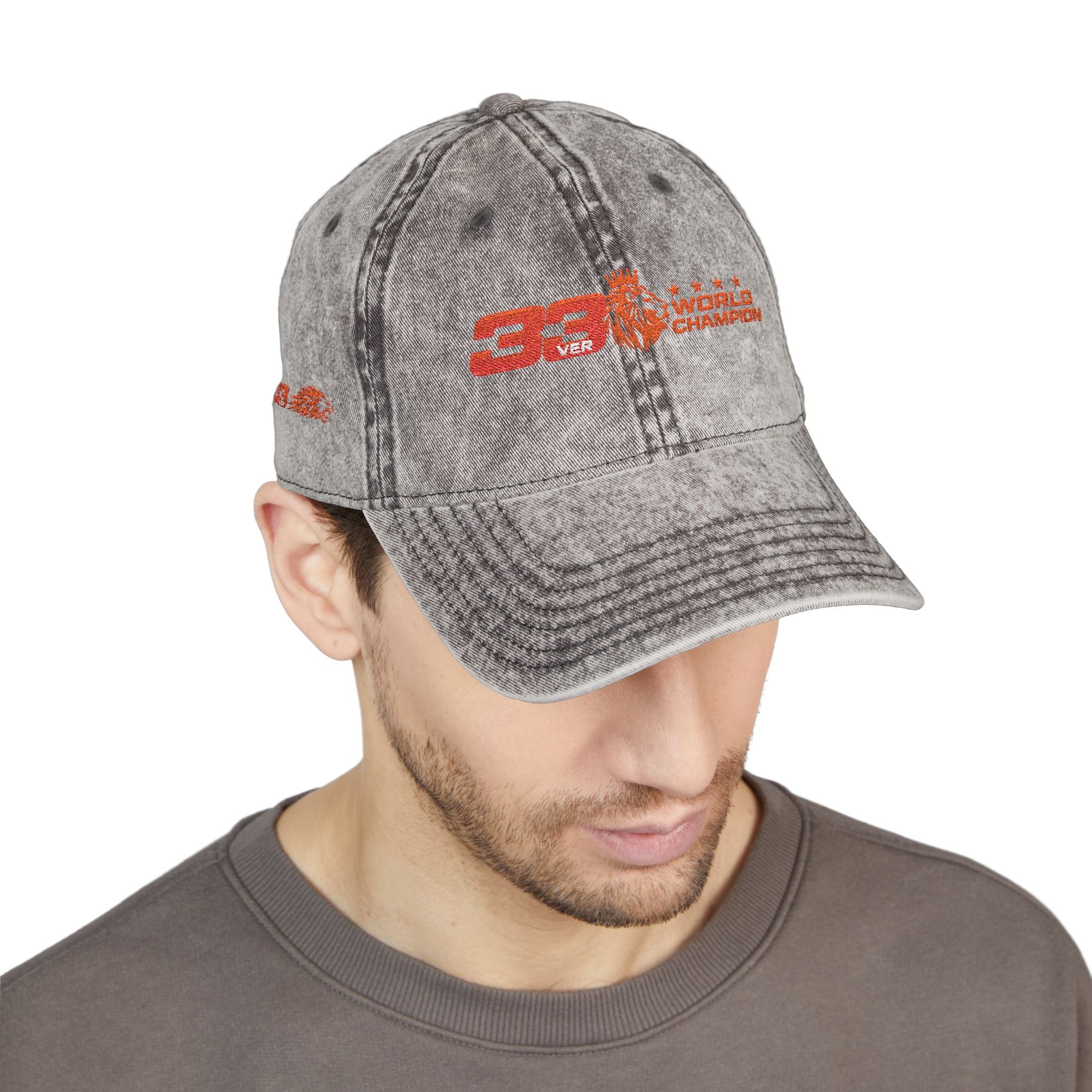 Unleash The Lion #33 Max Verstappen Vintage Embroidered Baseball Cap – Distressed Retro Logo Hat