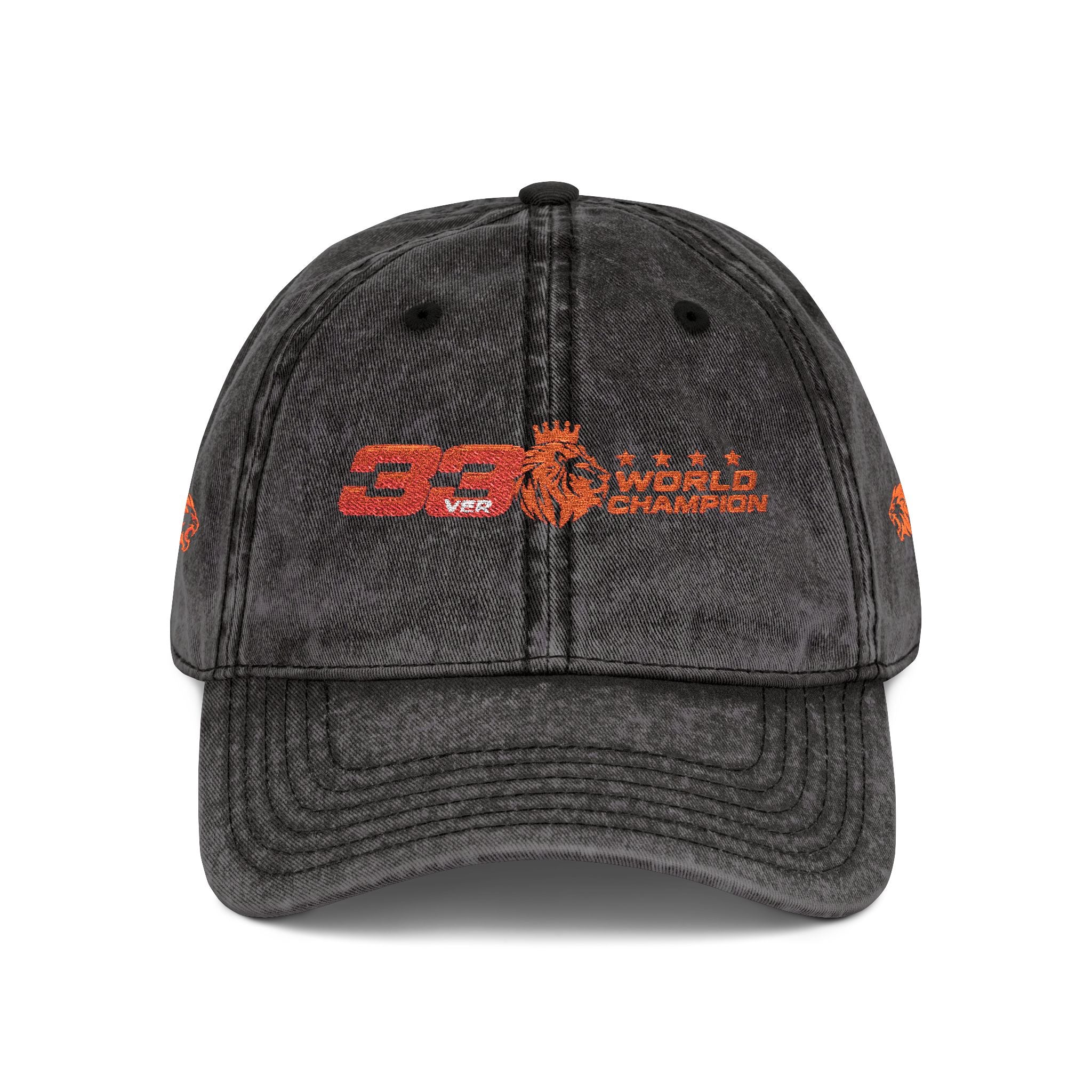 Unleash The Lion #33 Max Verstappen Vintage Embroidered Baseball Cap – Distressed Retro Logo Hat