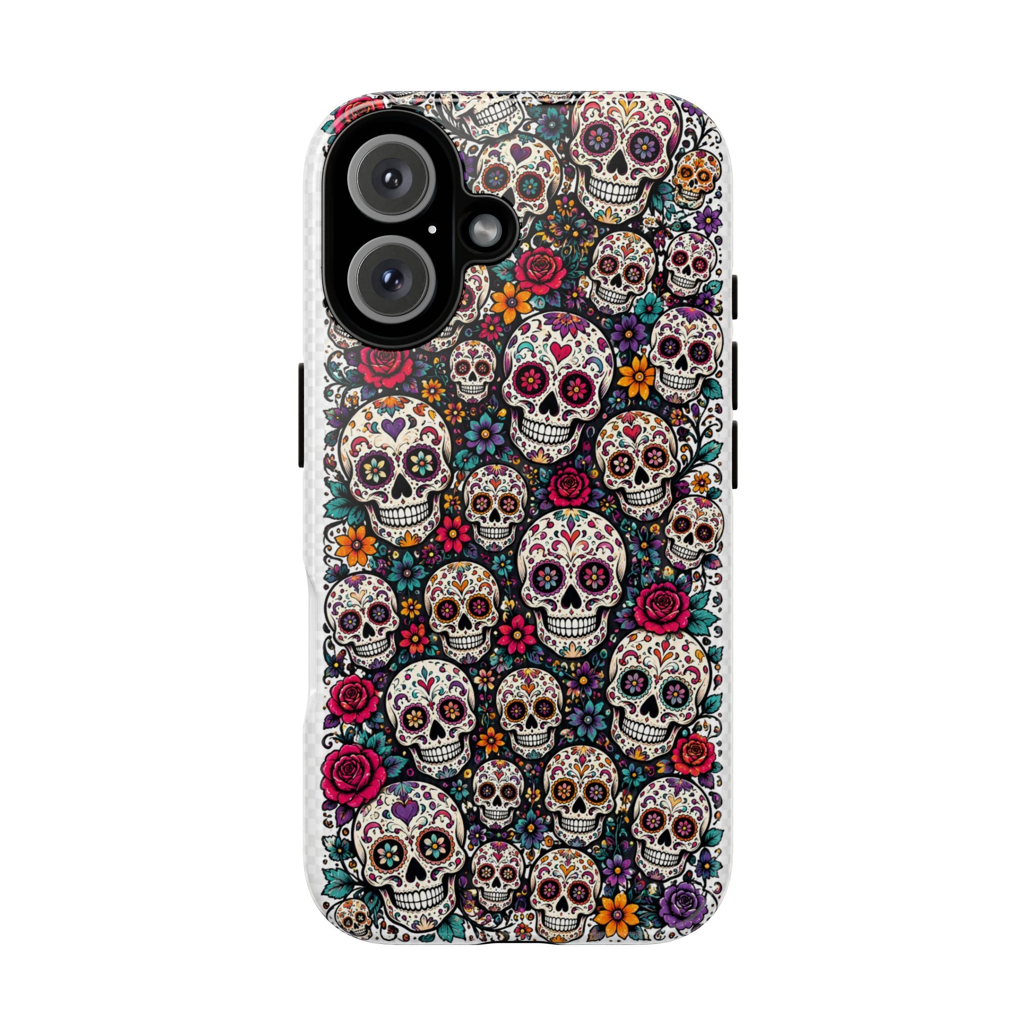Sugar Skull Tough Phone Case — Floral Day of the Dead Protective Cover
