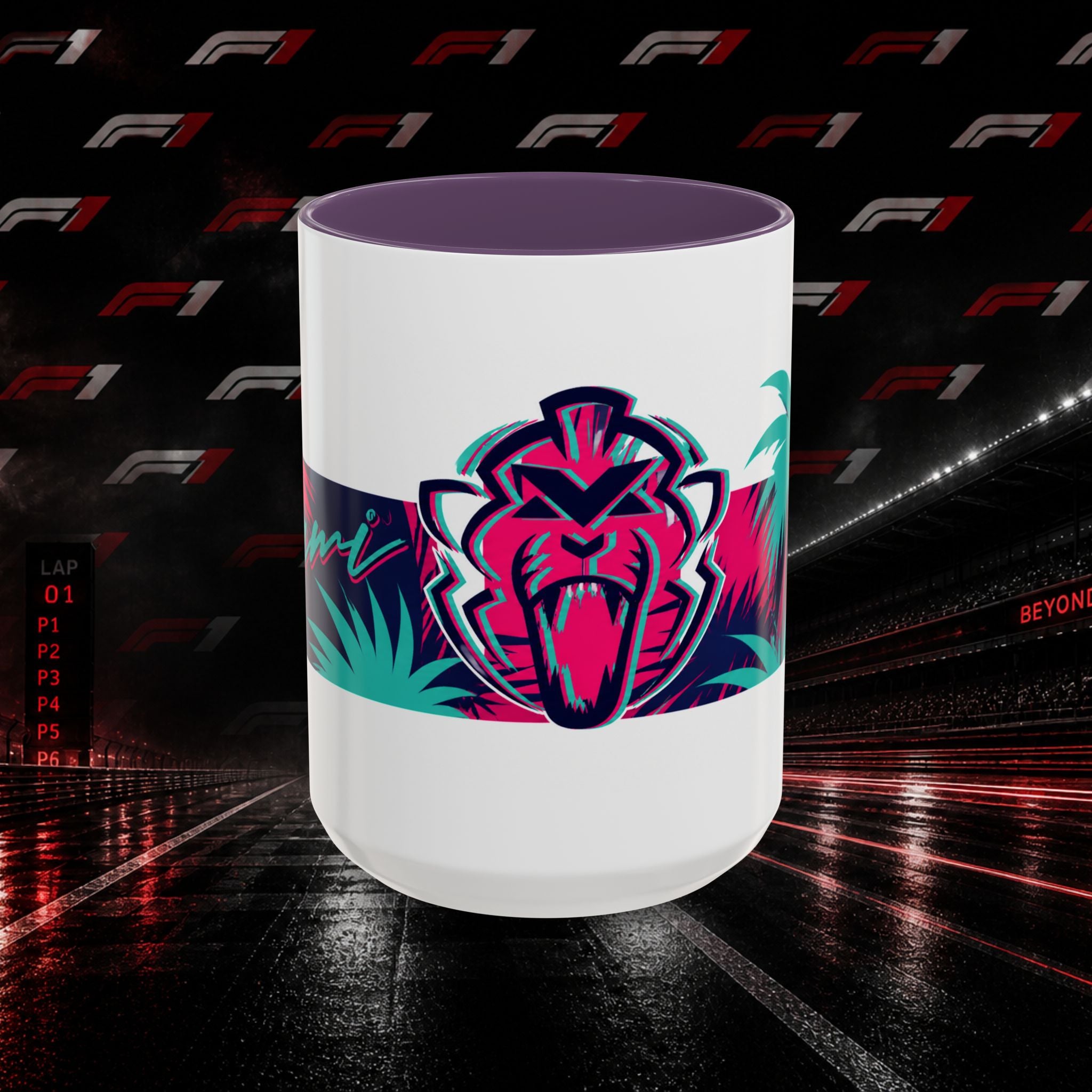 Verstappen Tropical Viper Accent Coffee Mug — Neon Palm Beach Design