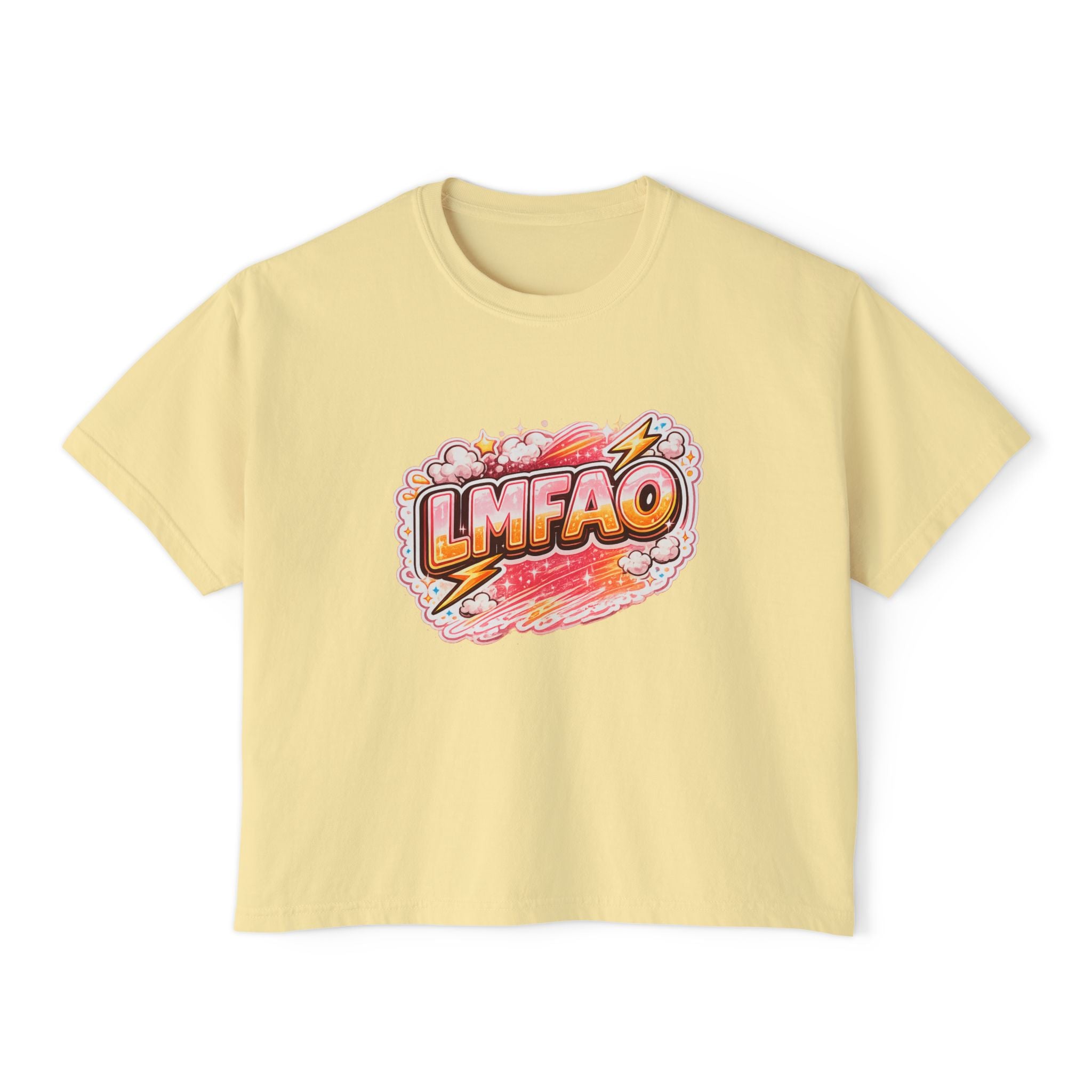 LMFAO Graphic Boxy Tee — Women's Casual Crop T‑Shirt