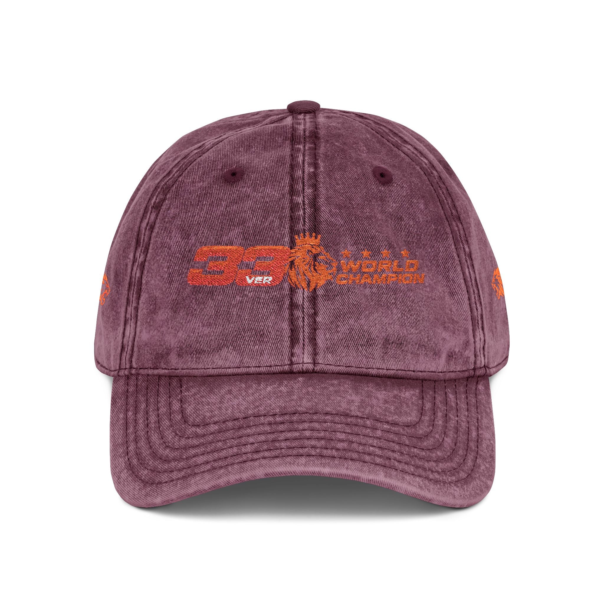 Unleash The Lion #33 Max Verstappen Vintage Embroidered Baseball Cap – Distressed Retro Logo Hat