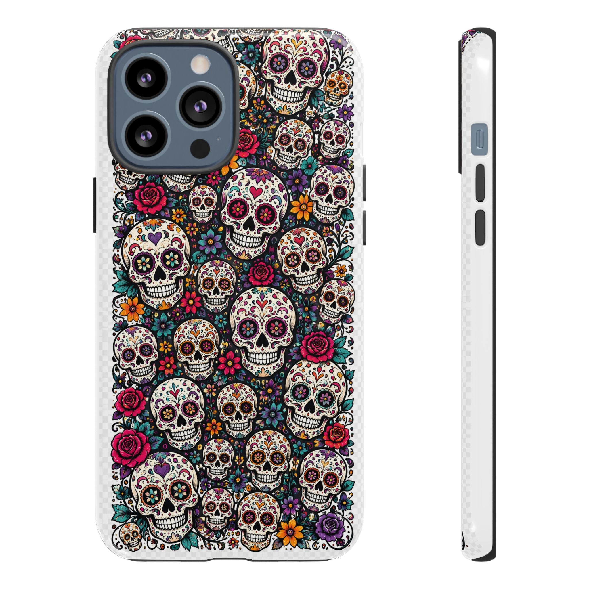 Sugar Skull Tough Phone Case — Floral Day of the Dead Protective Cover