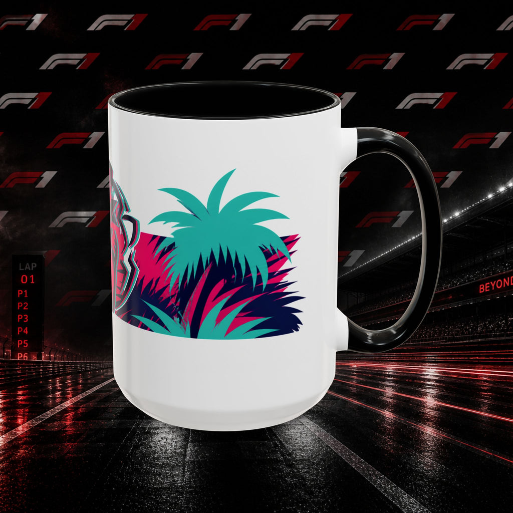 Verstappen Tropical Viper Accent Coffee Mug — Neon Palm Beach Design